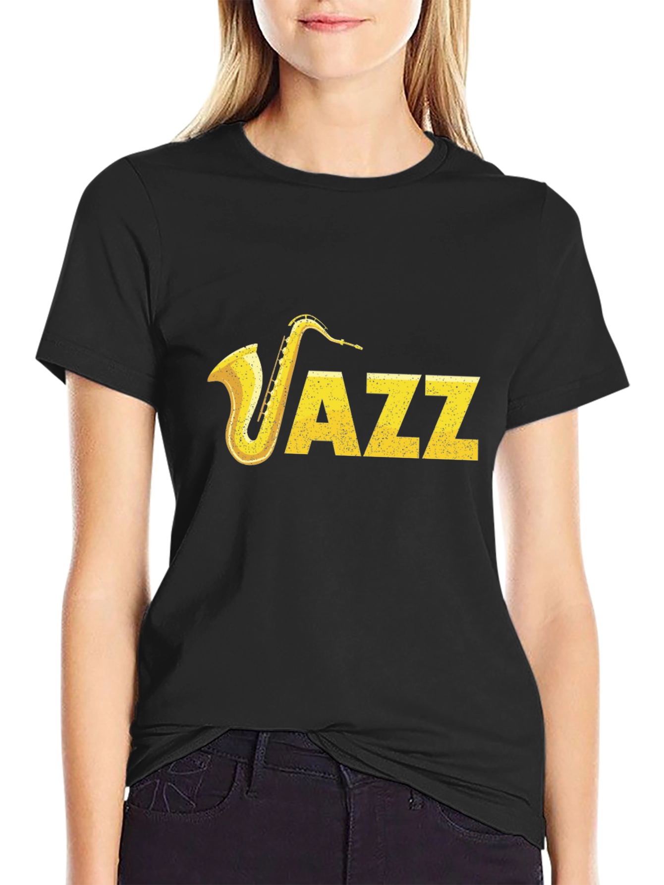 Jazz Saxophone Black T-Shirt - Music Lover Tee