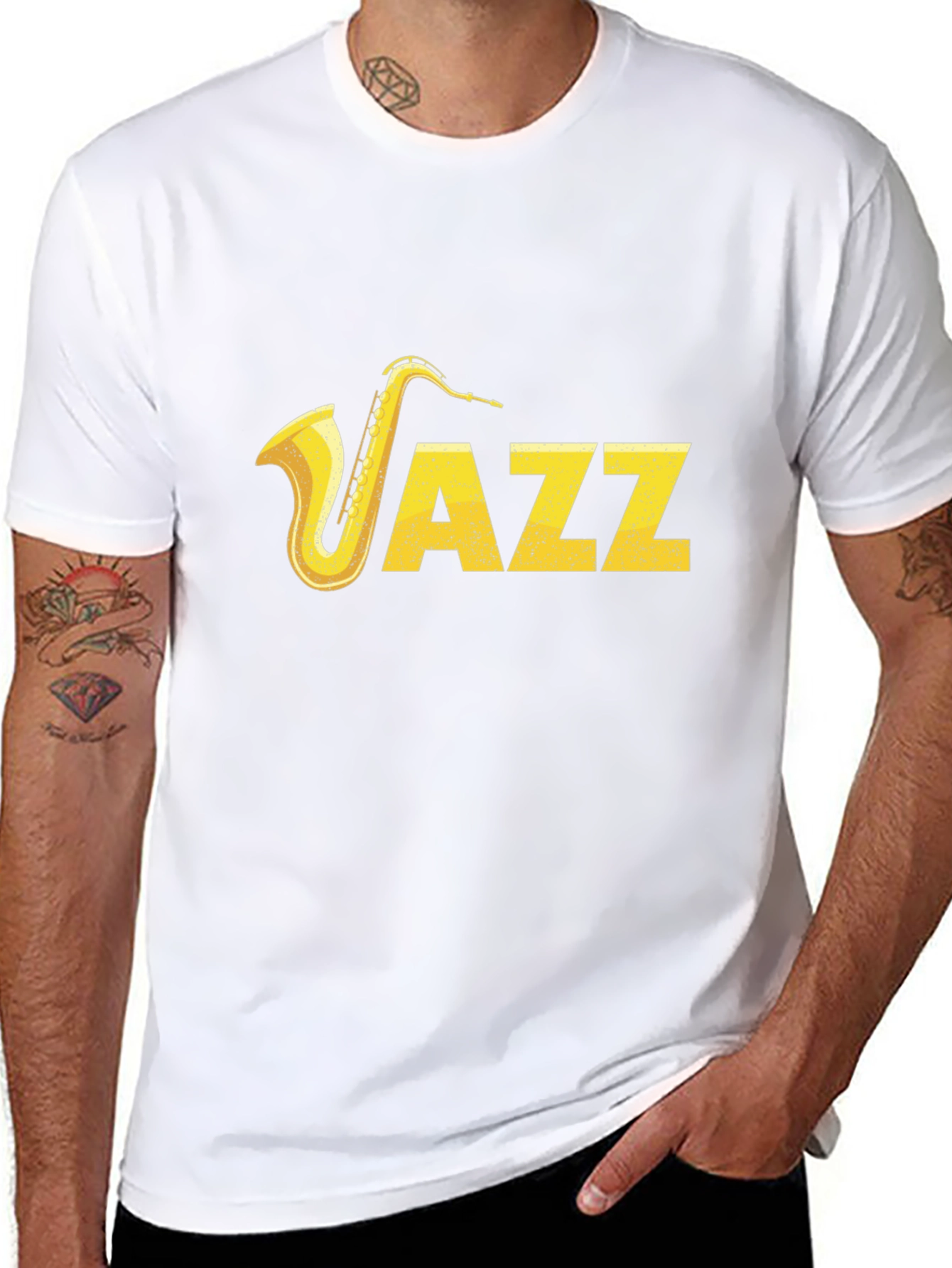 Jazz Saxophone Black T-Shirt - Music Lover Tee