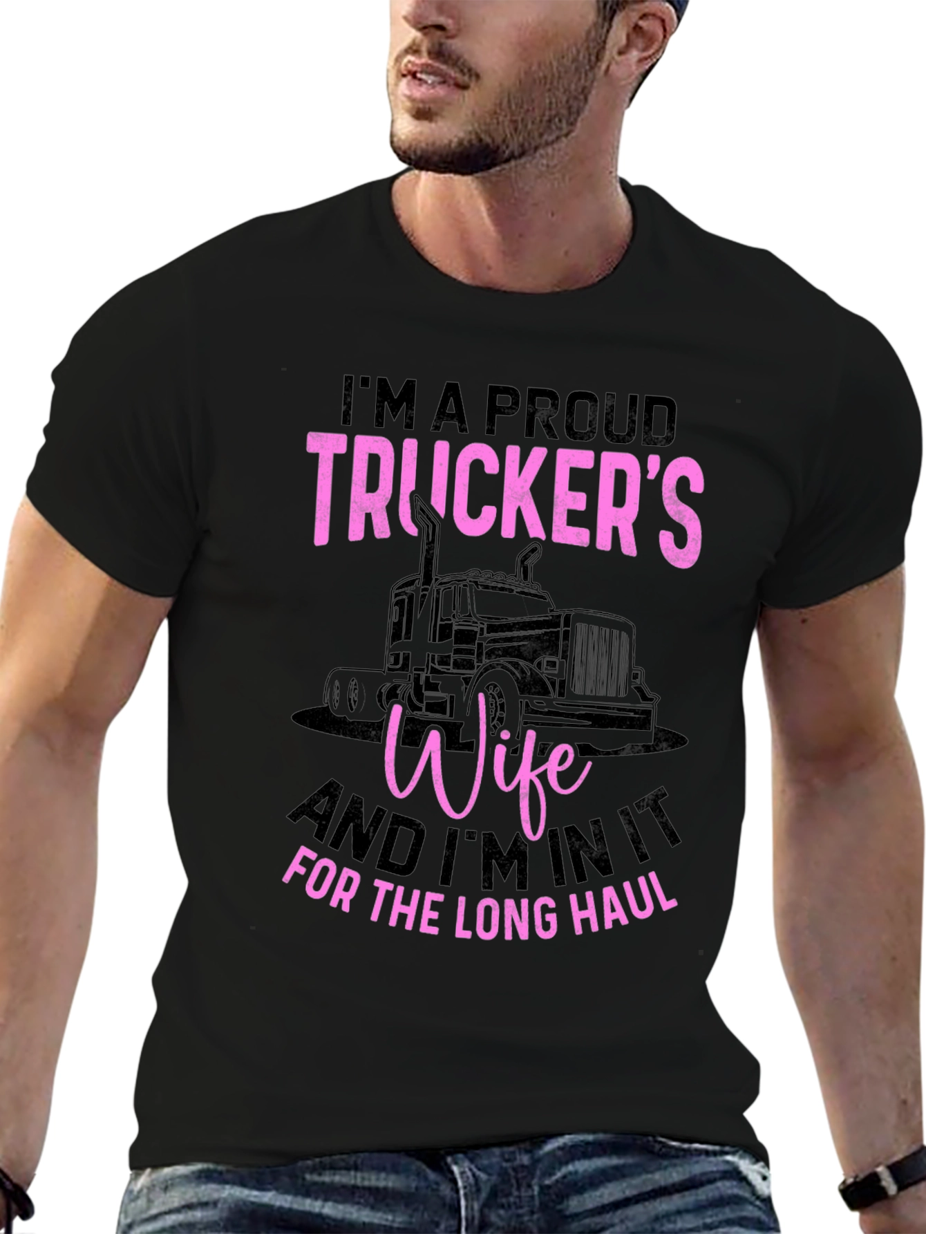 Proud Truckers Wife Graphic T-Shirt