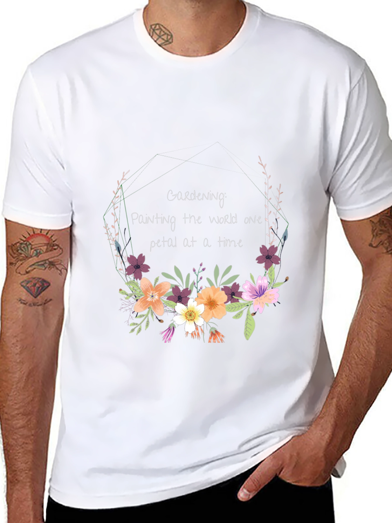 Gardening Floral T-Shirt: Painting the World