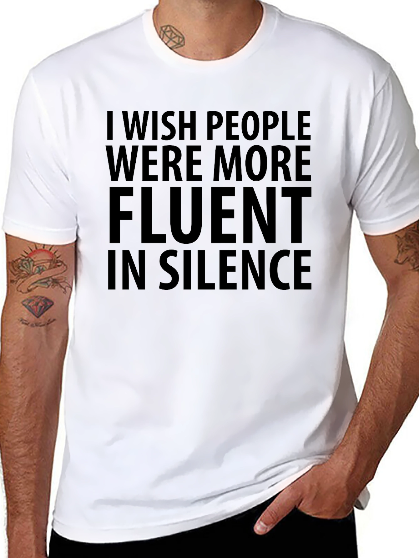 Fluent in Silence T-Shirt - Black Graphic Tee