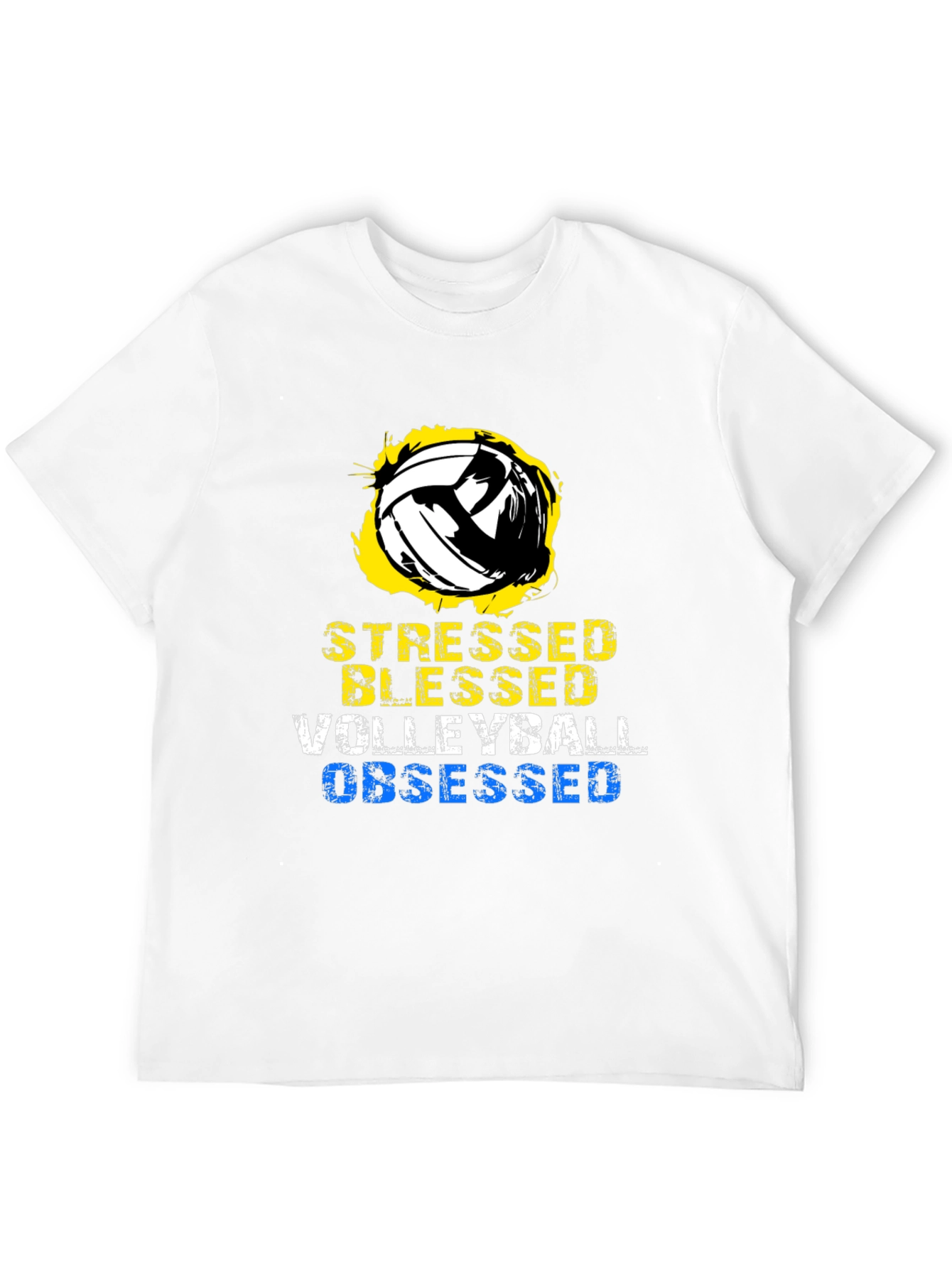 Stressed Blessed Volleyball Obsessed Graphic T-Shirt