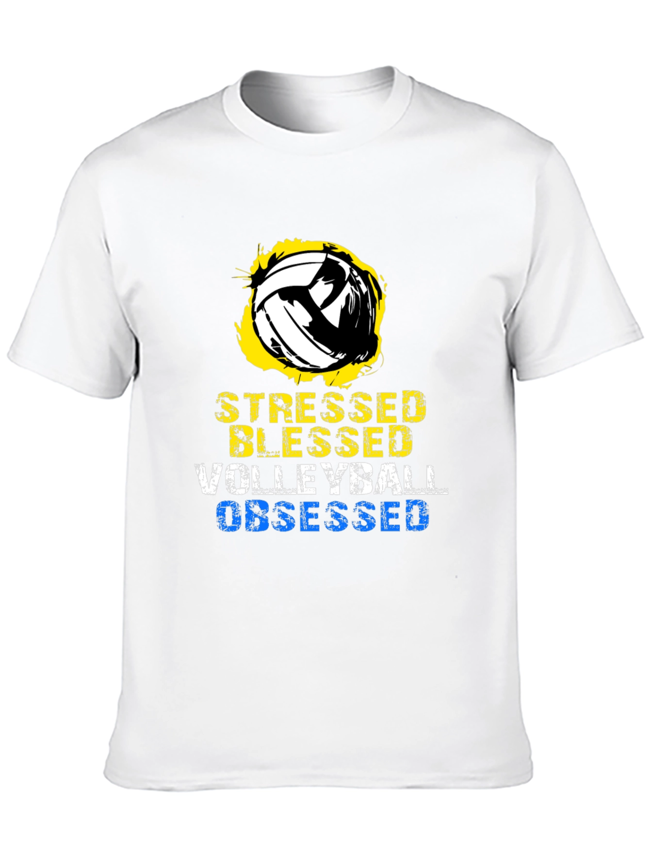 Stressed Blessed Volleyball Obsessed Graphic T-Shirt