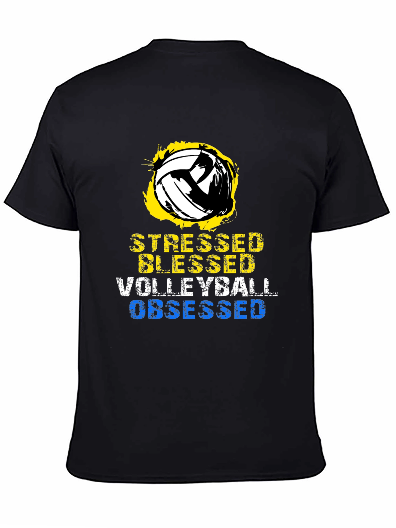 Stressed Blessed Volleyball Obsessed Graphic T-Shirt