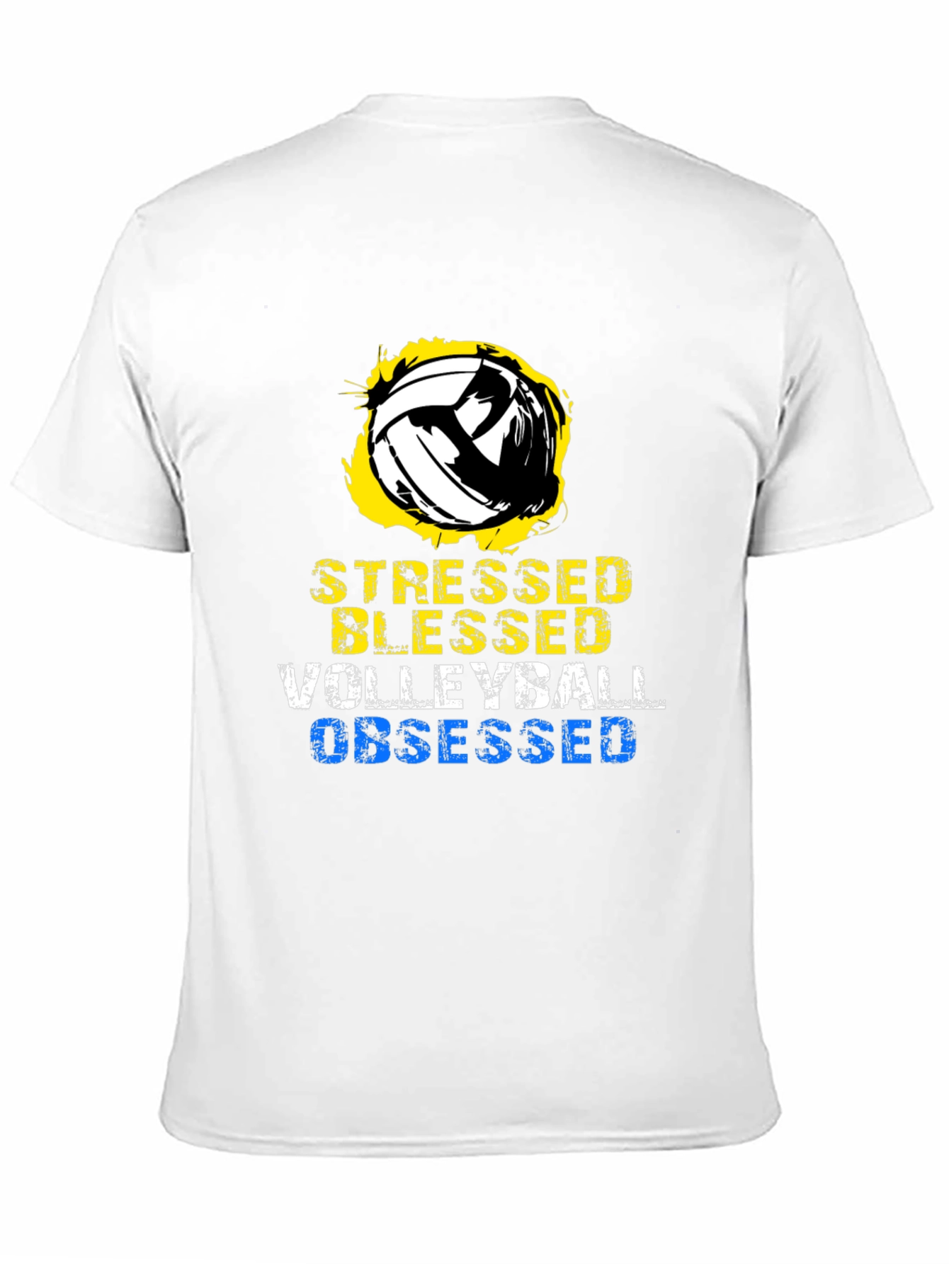 Stressed Blessed Volleyball Obsessed Graphic T-Shirt