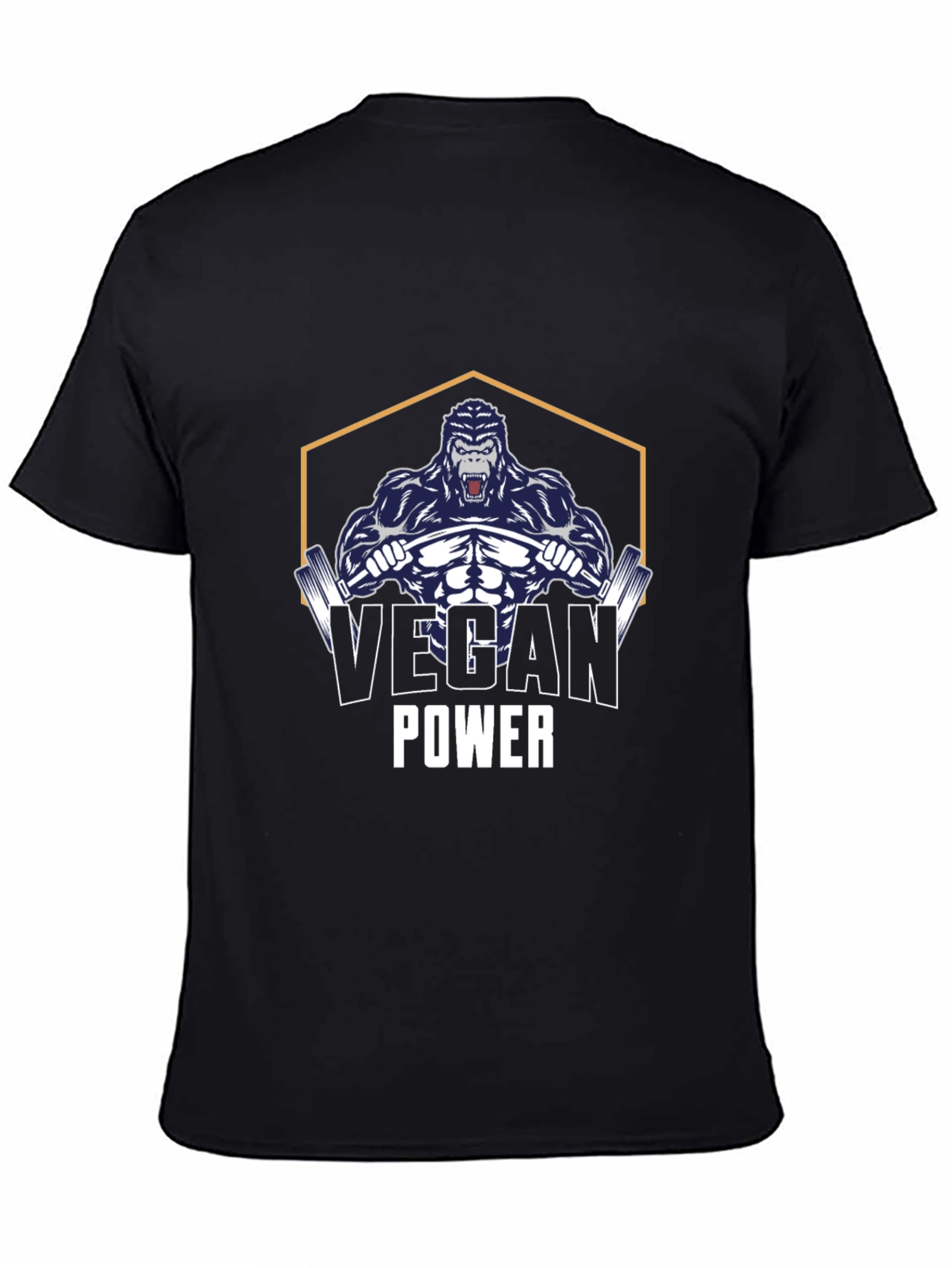 Vegan Power Gorilla Black T-Shirt