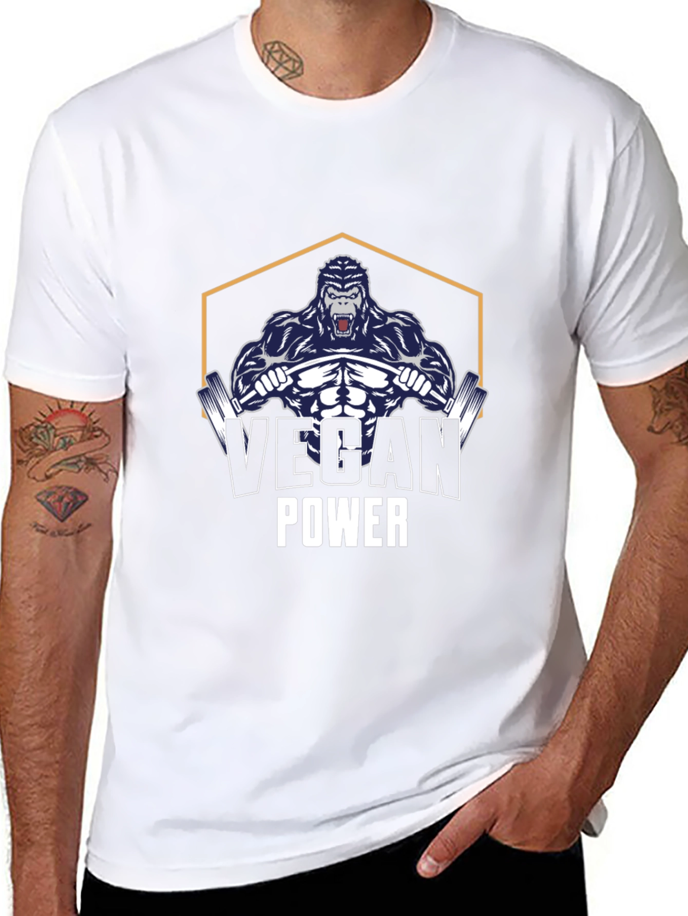 Vegan Power Gorilla Black T-Shirt