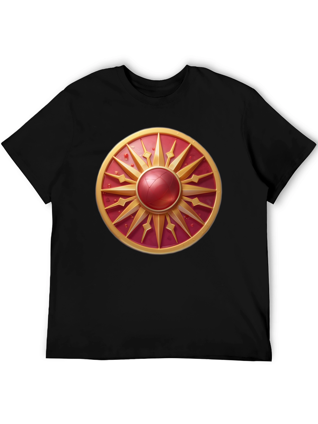 Sunburst Shield Graphic Tee - Bold Artistic Design