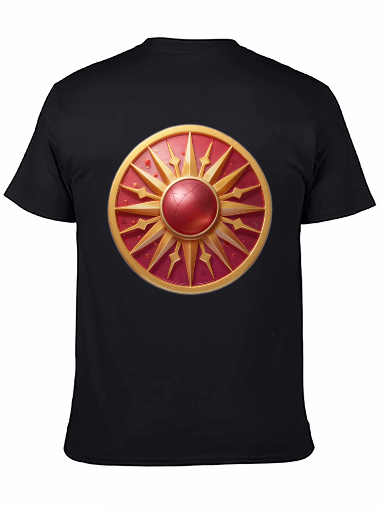 Sunburst Shield Graphic Tee - Bold Artistic Design