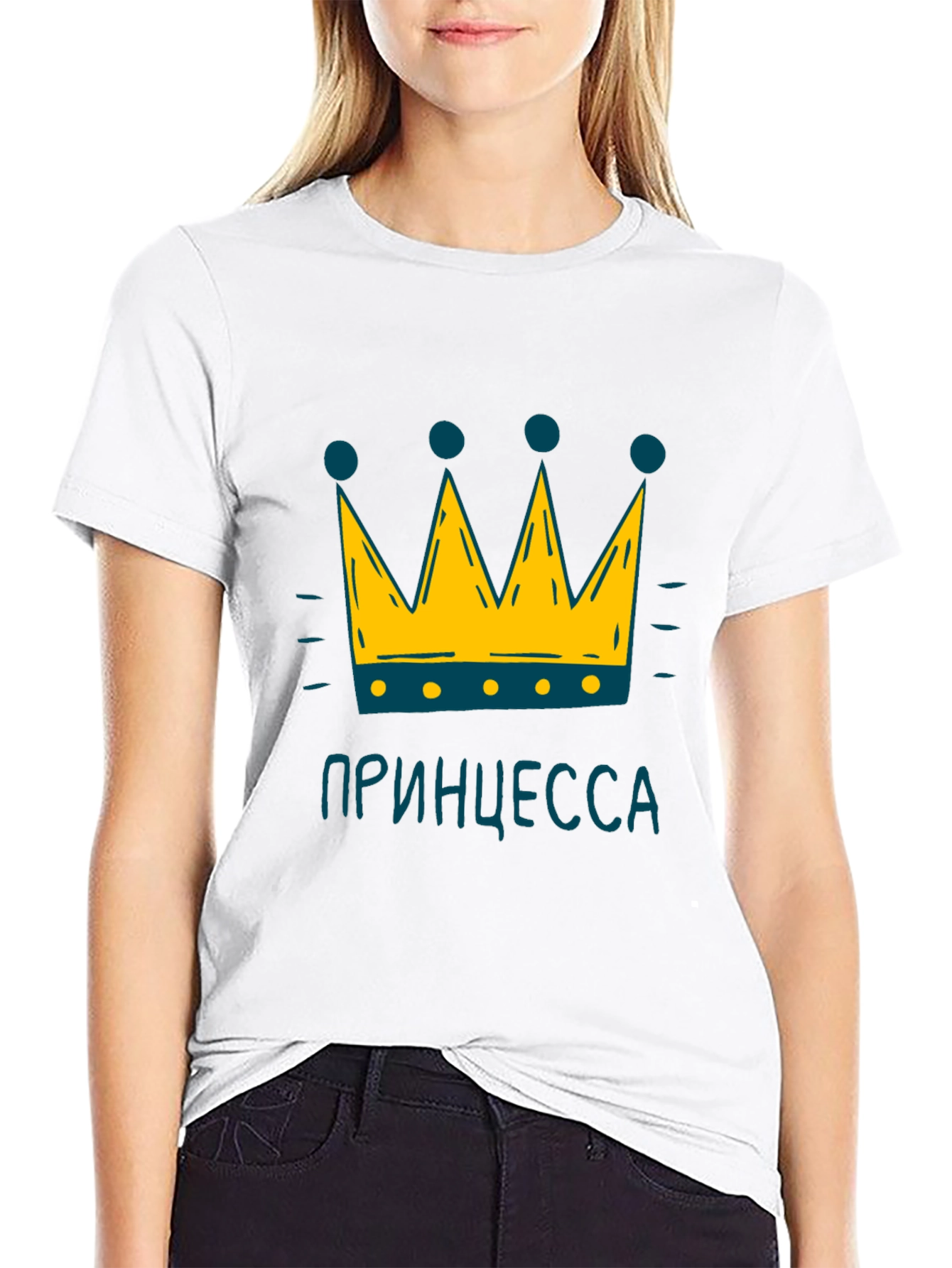 Princess Crown Black Graphic T-Shirt