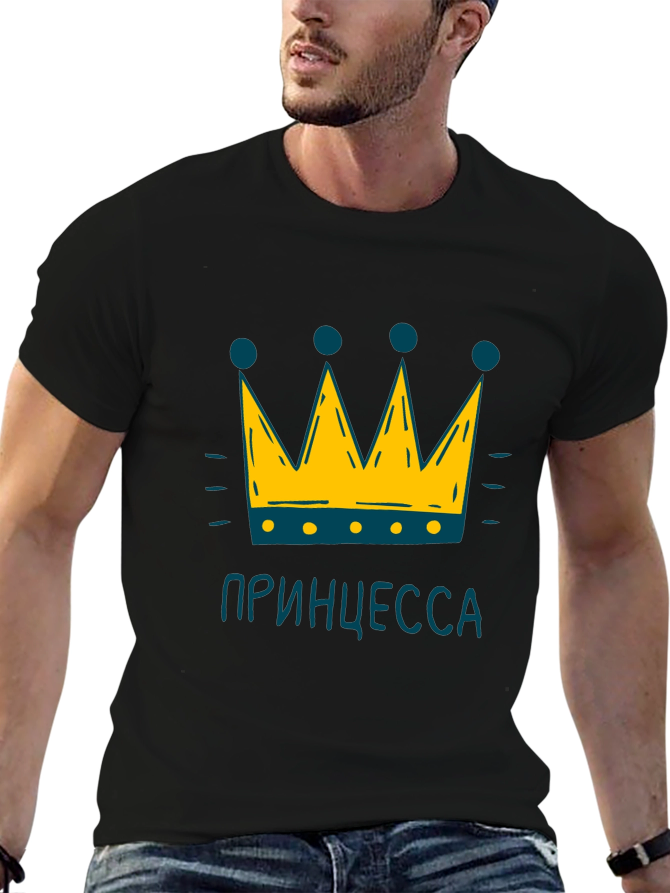 Princess Crown Black Graphic T-Shirt