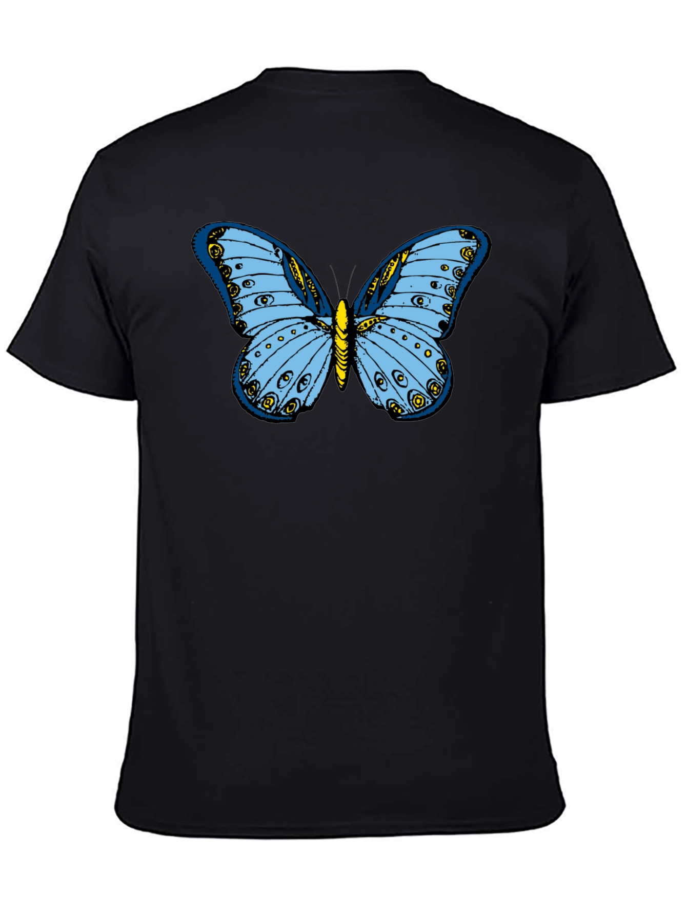 Butterfly Graphic Tee - Soft Black Cotton Shirt