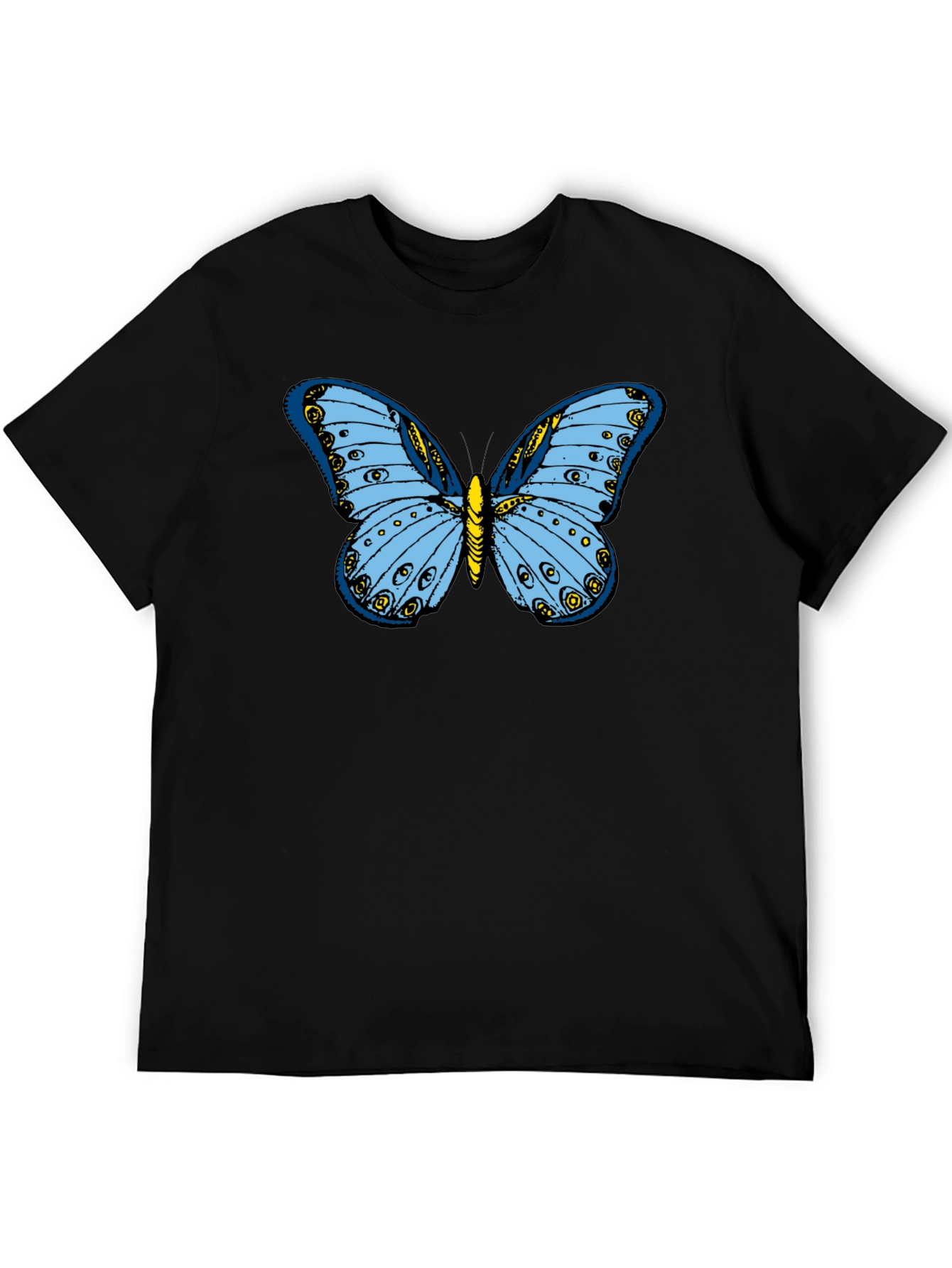 Butterfly Graphic Tee - Soft Black Cotton Shirt