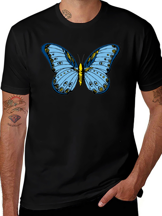 Butterfly Graphic Tee - Soft Black Cotton Shirt