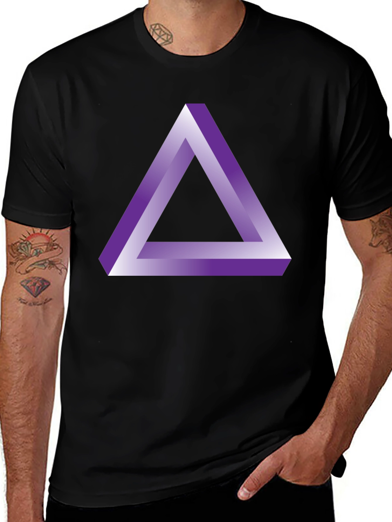 Optical Illusion Triangle Graphic Tee