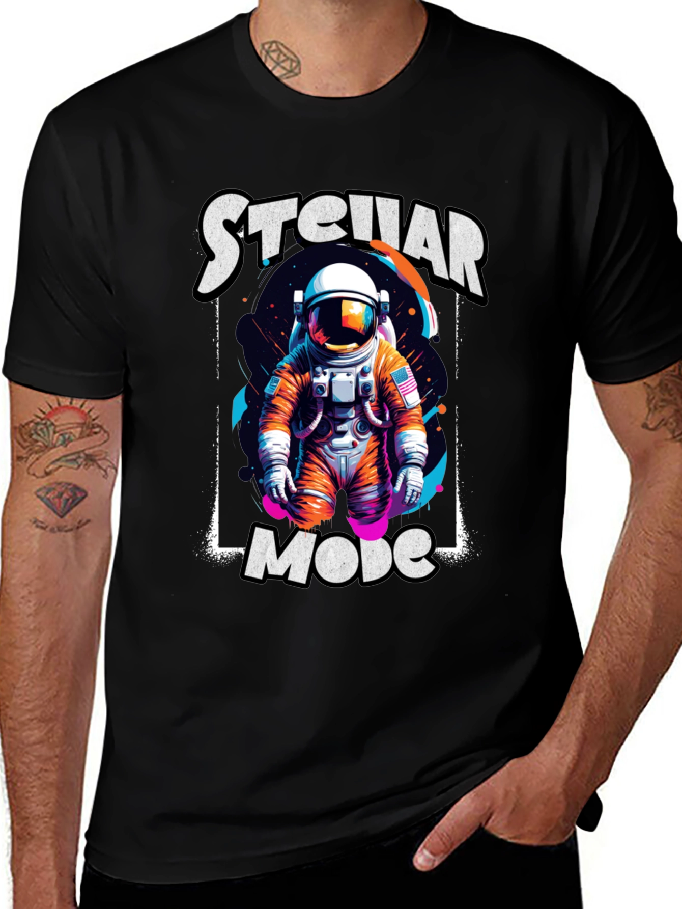 Stellar Mode Astronaut Graphic T-Shirt