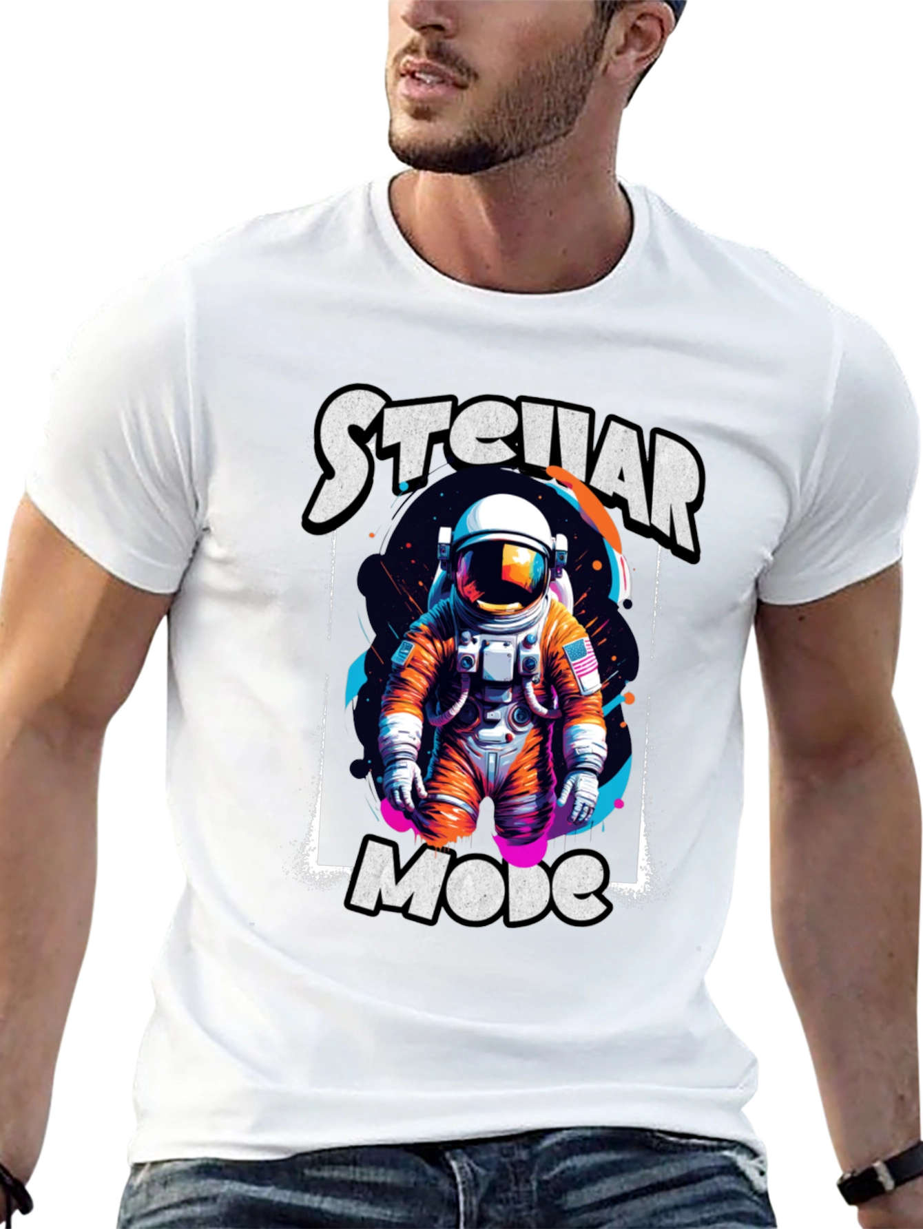 Stellar Mode Astronaut Graphic T-Shirt