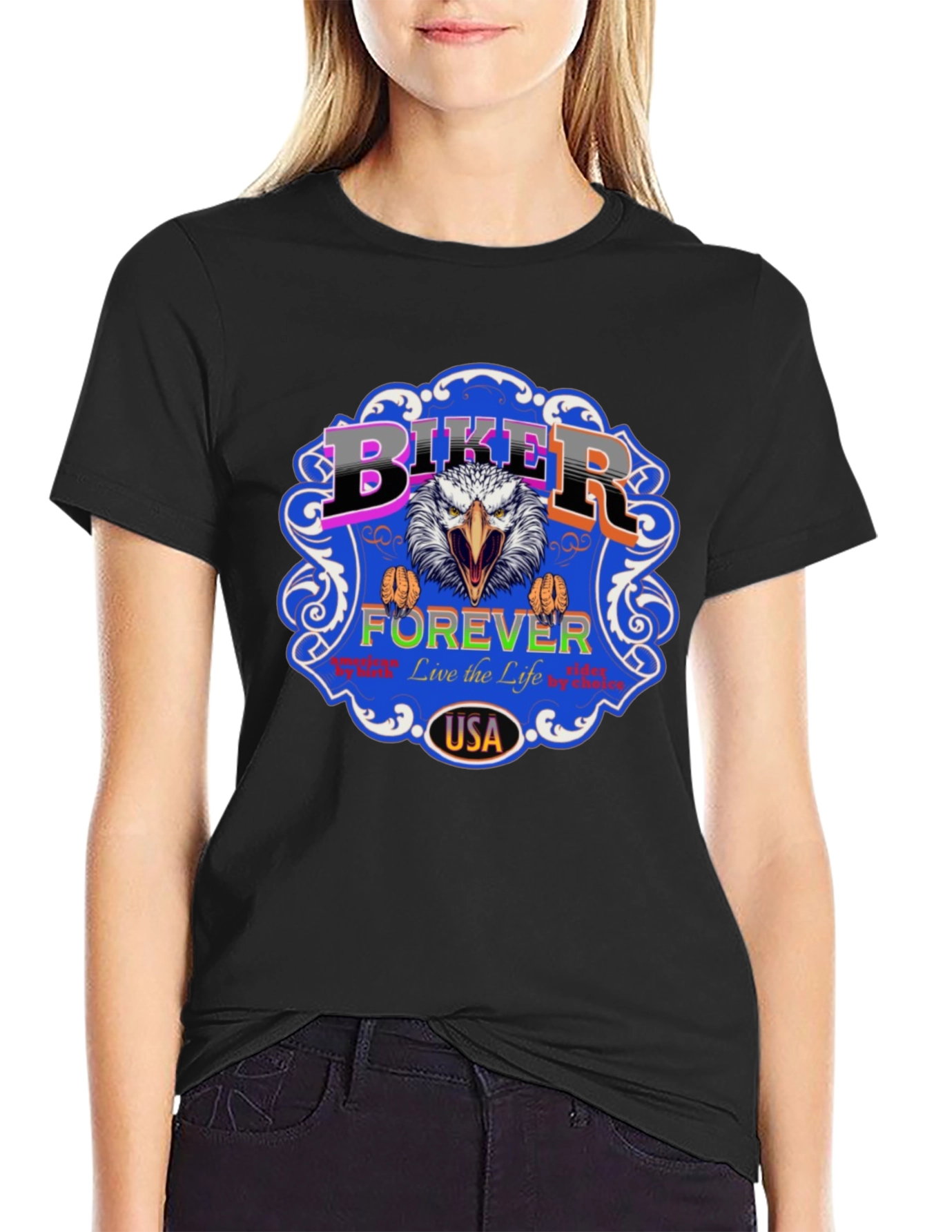 Biker Forever USA Eagle Graphic Tee