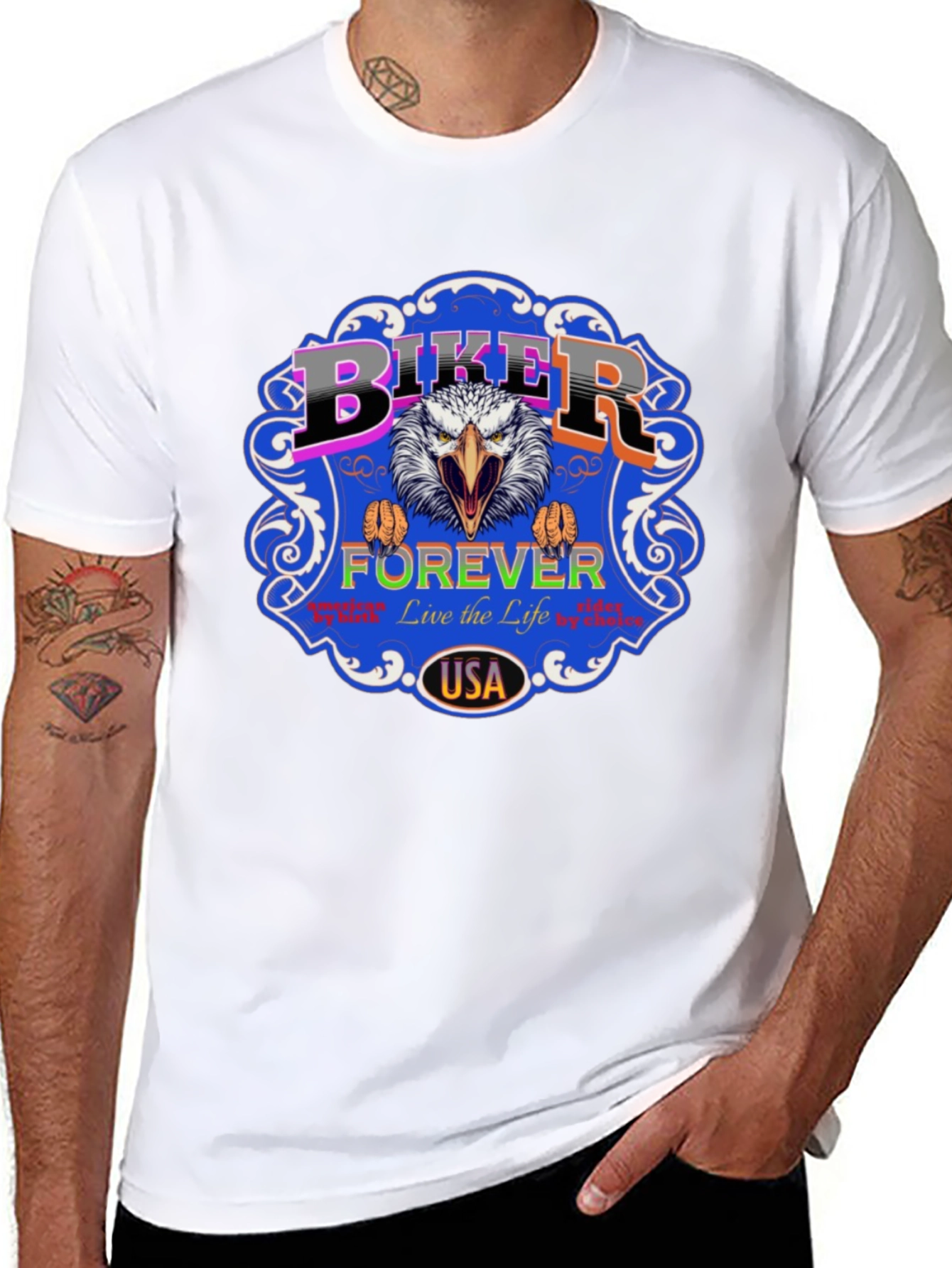 Biker Forever USA Eagle Graphic Tee