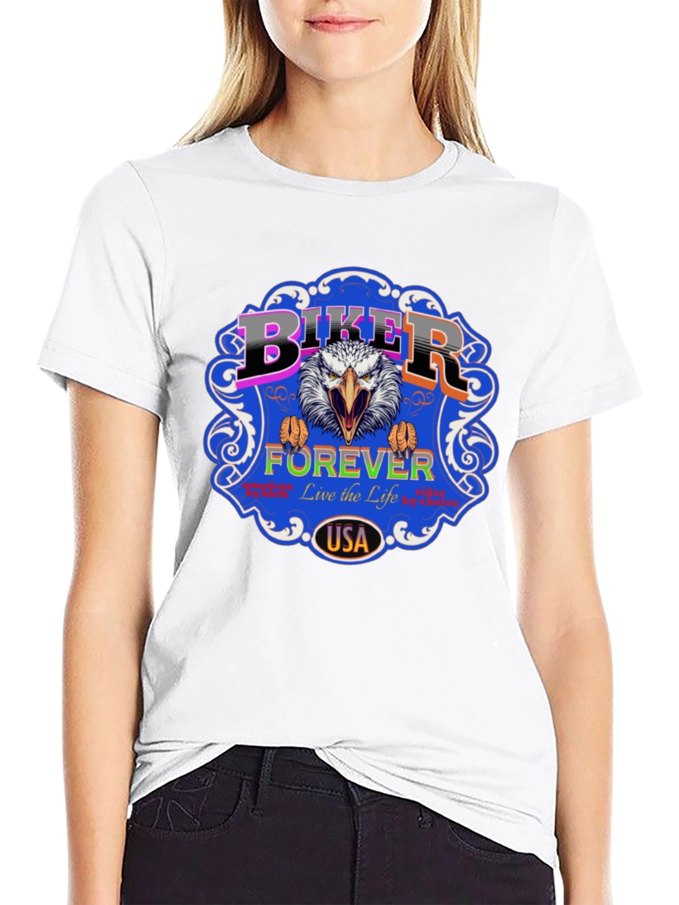 Biker Forever USA Eagle Graphic Tee