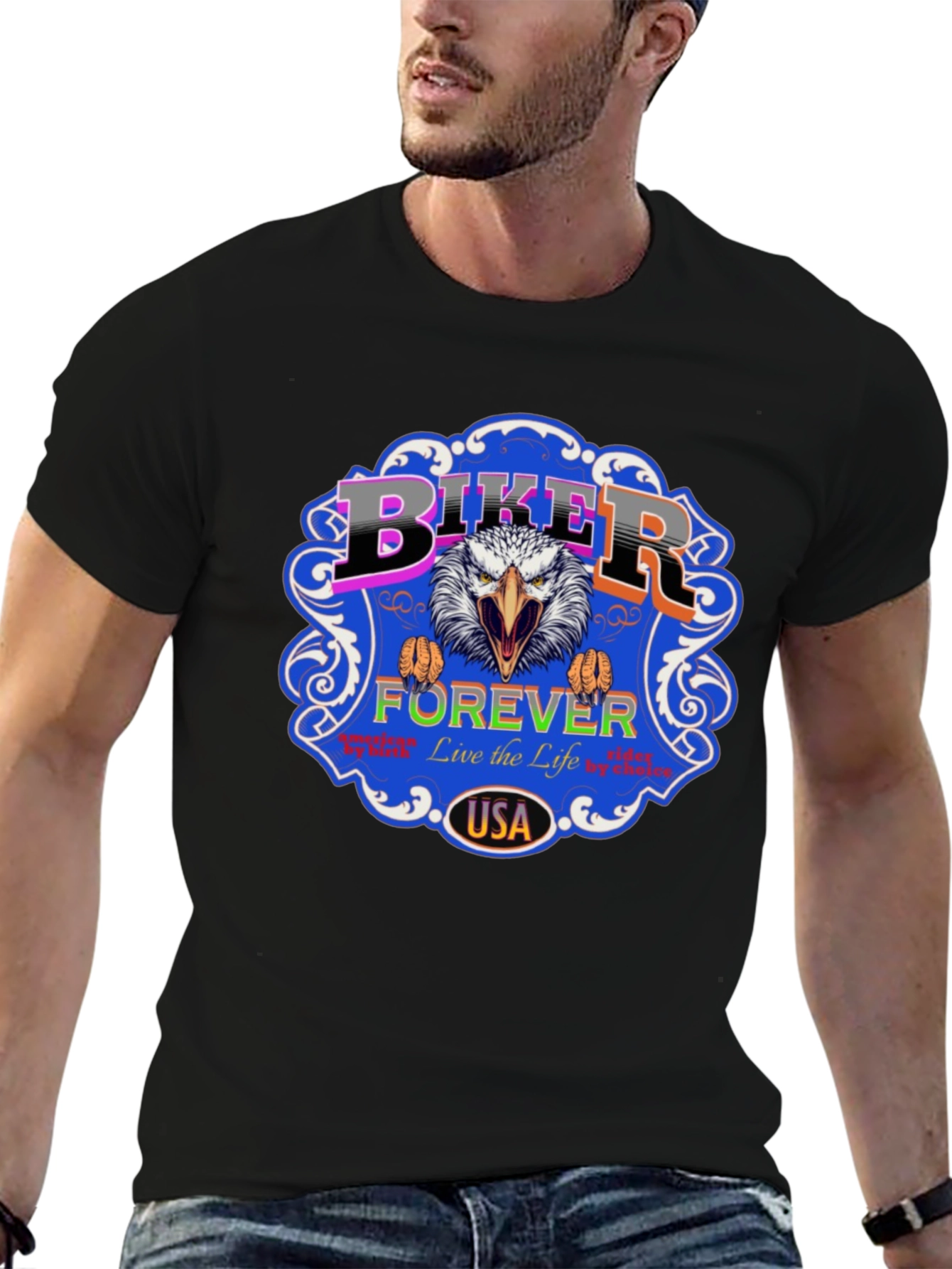 Biker Forever USA Eagle Graphic Tee