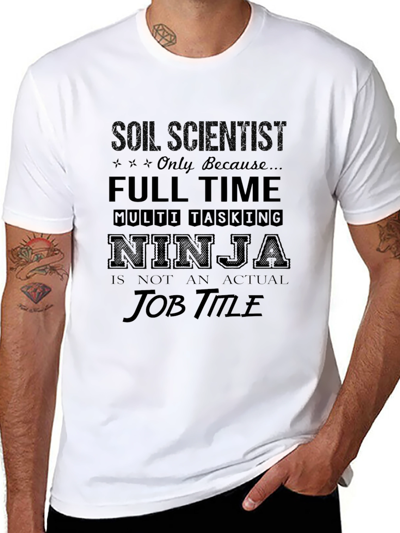 Soil Scientist Full Time Ninja Graphic T-Shirt