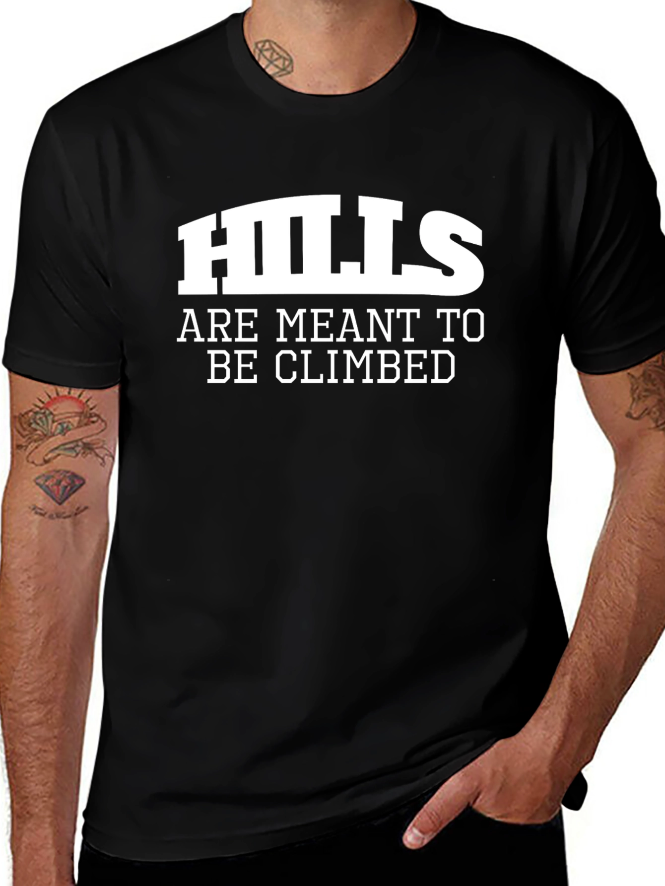 Hills Are Meant To Be Climbed Black T-Shirt