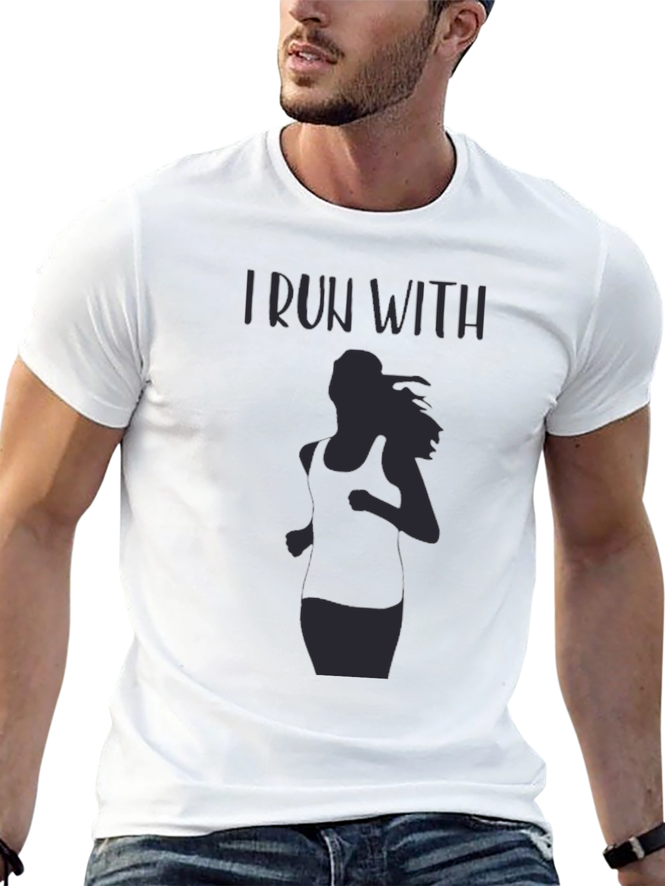 I Run With Womens Running Graphic Tee
