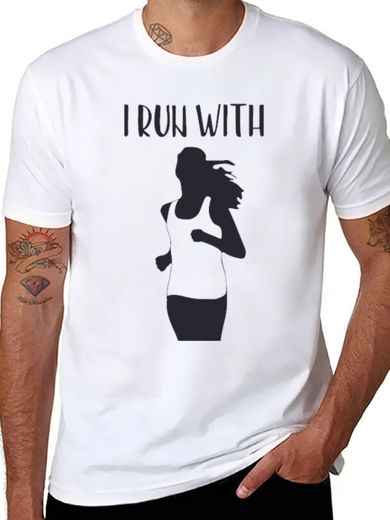 I Run With Womens Running Graphic Tee