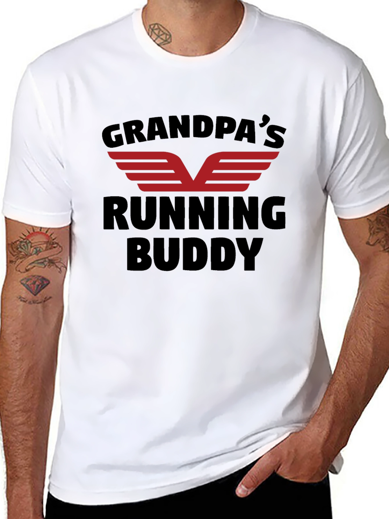 Grandpas Running Buddy Black T-Shirt