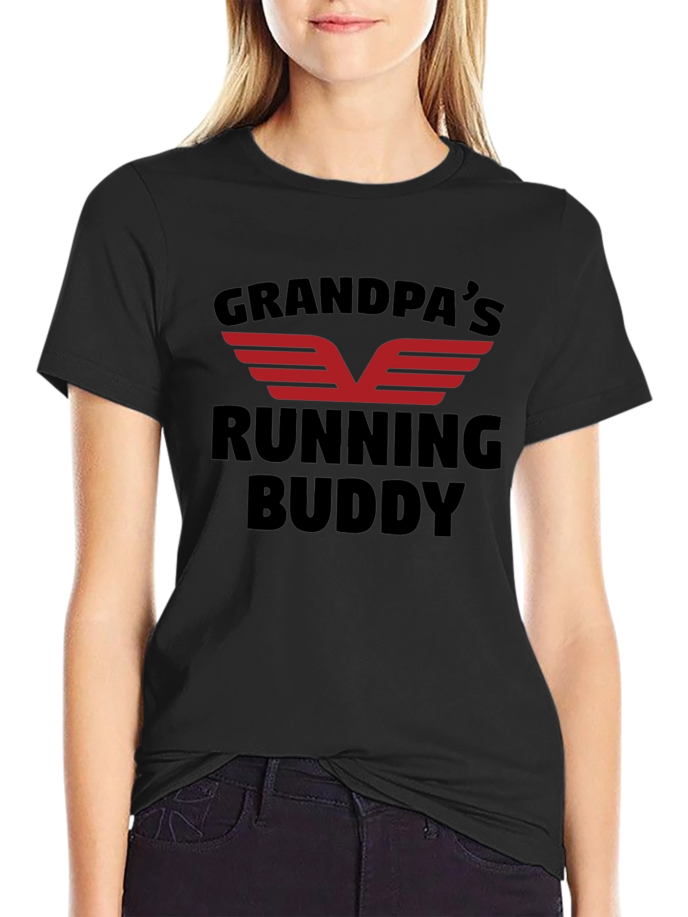 Grandpas Running Buddy Black T-Shirt