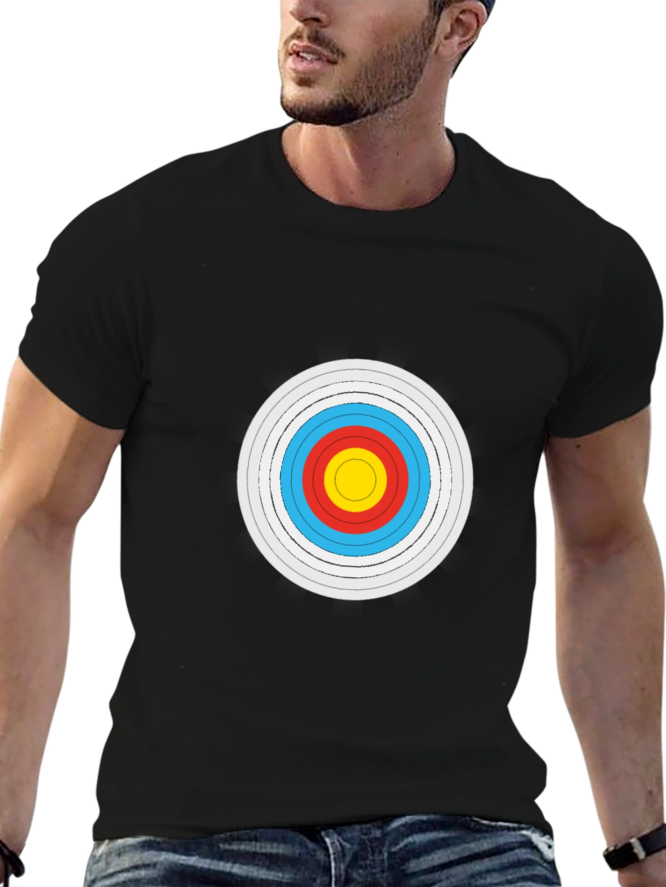 Archery Target Graphic Tee - Black Cotton Comfort