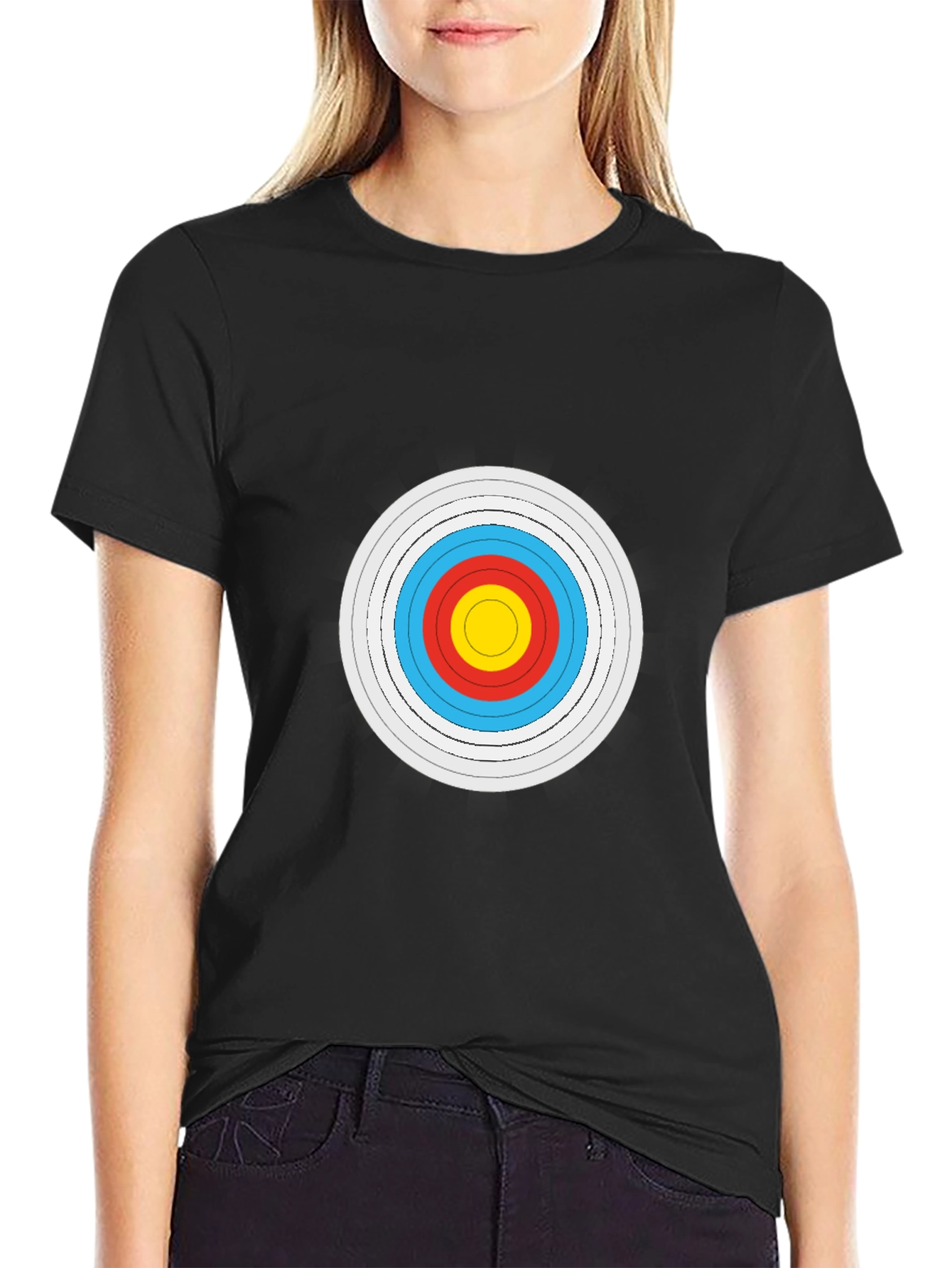 Archery Target Graphic Tee - Black Cotton Comfort