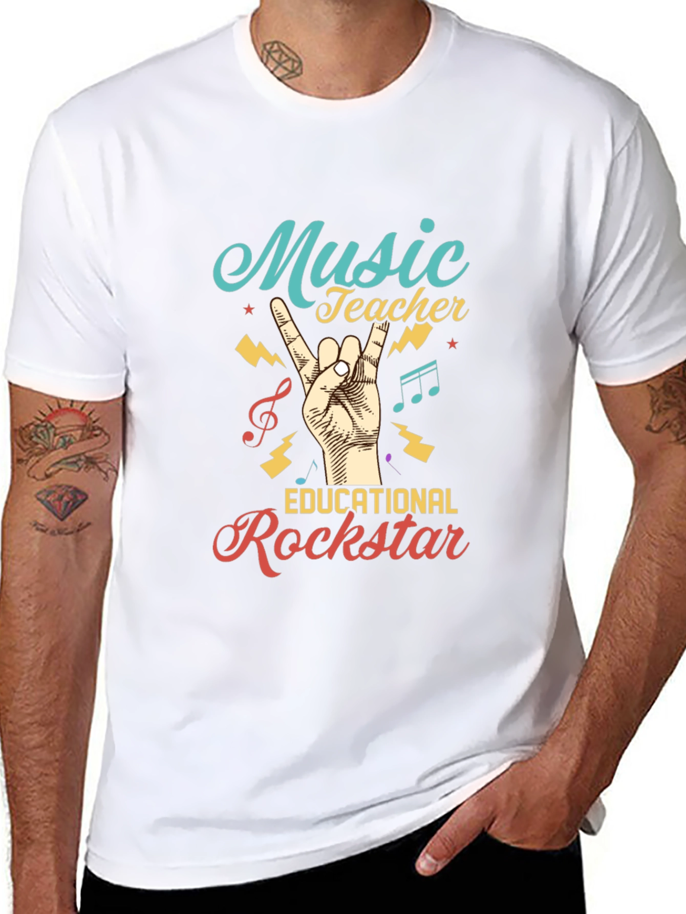 Music Teacher Rockstar Graphic Tee