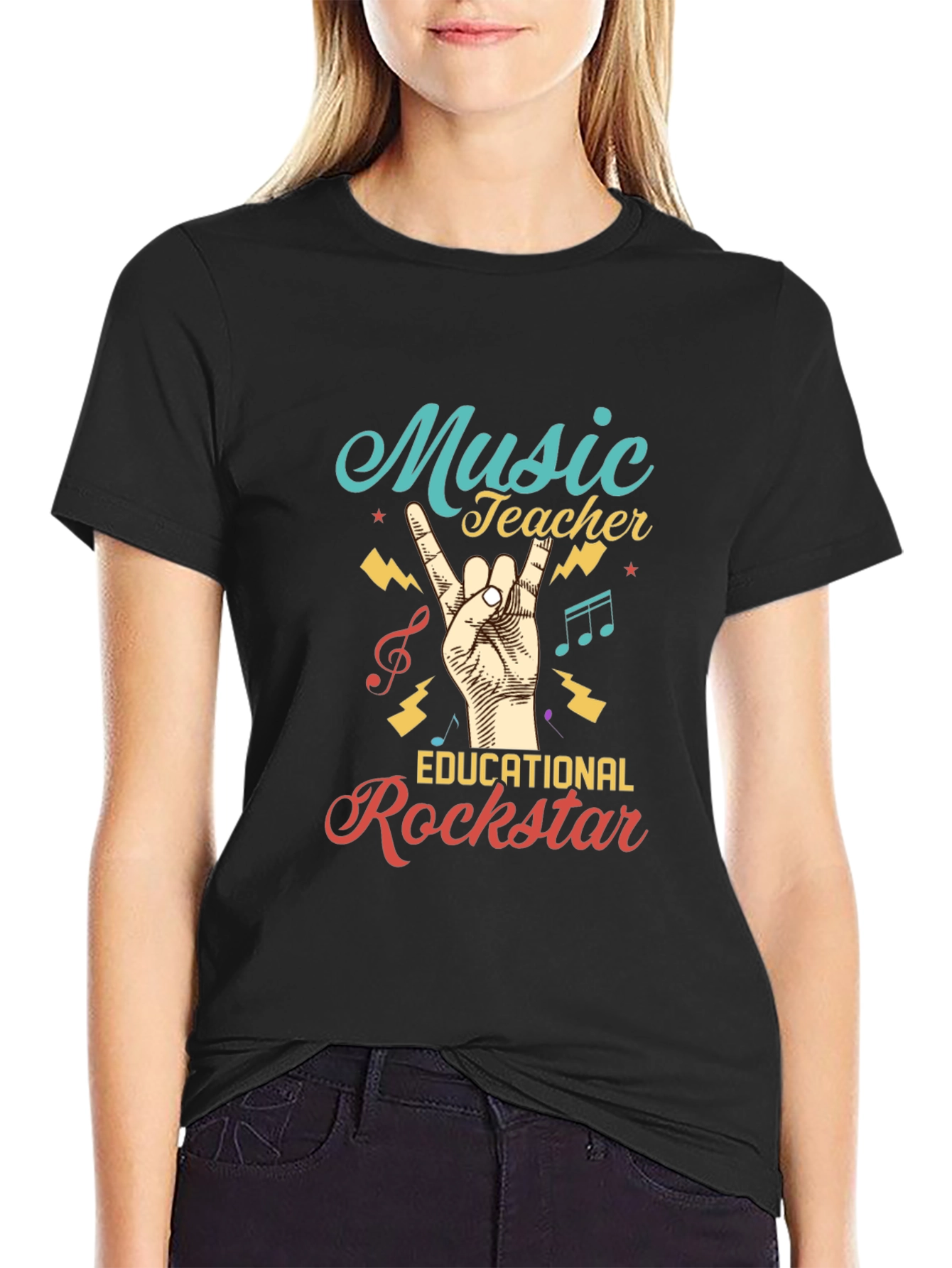 Music Teacher Rockstar Graphic Tee
