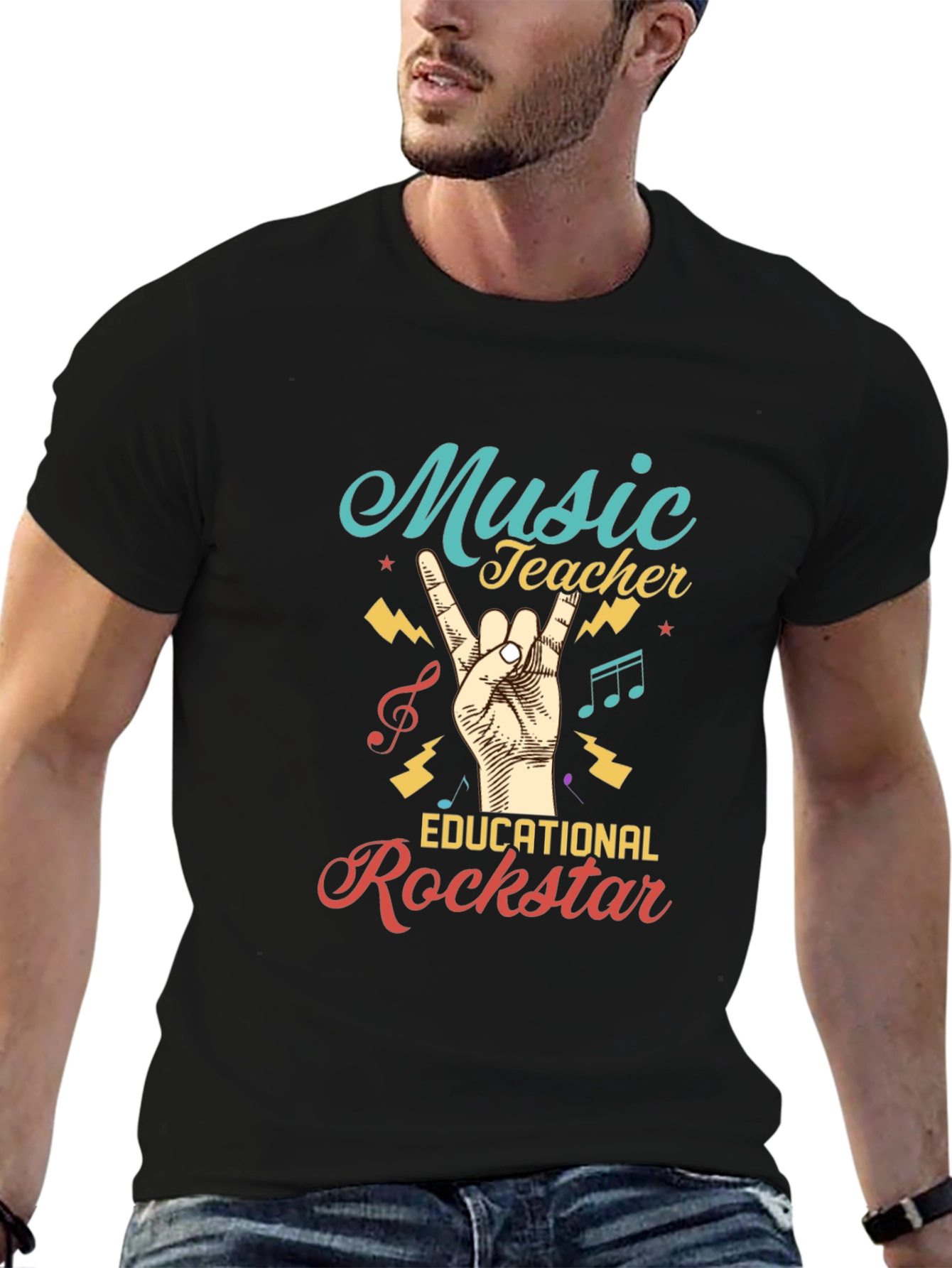 Music Teacher Rockstar Graphic Tee