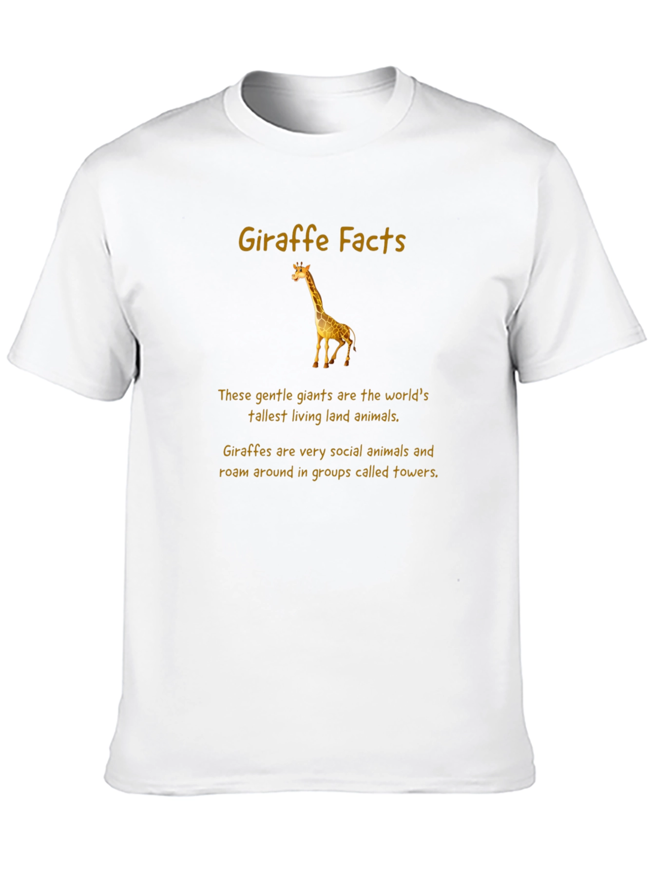 Giraffe Facts T-Shirt - Tallest Land Animal Tee