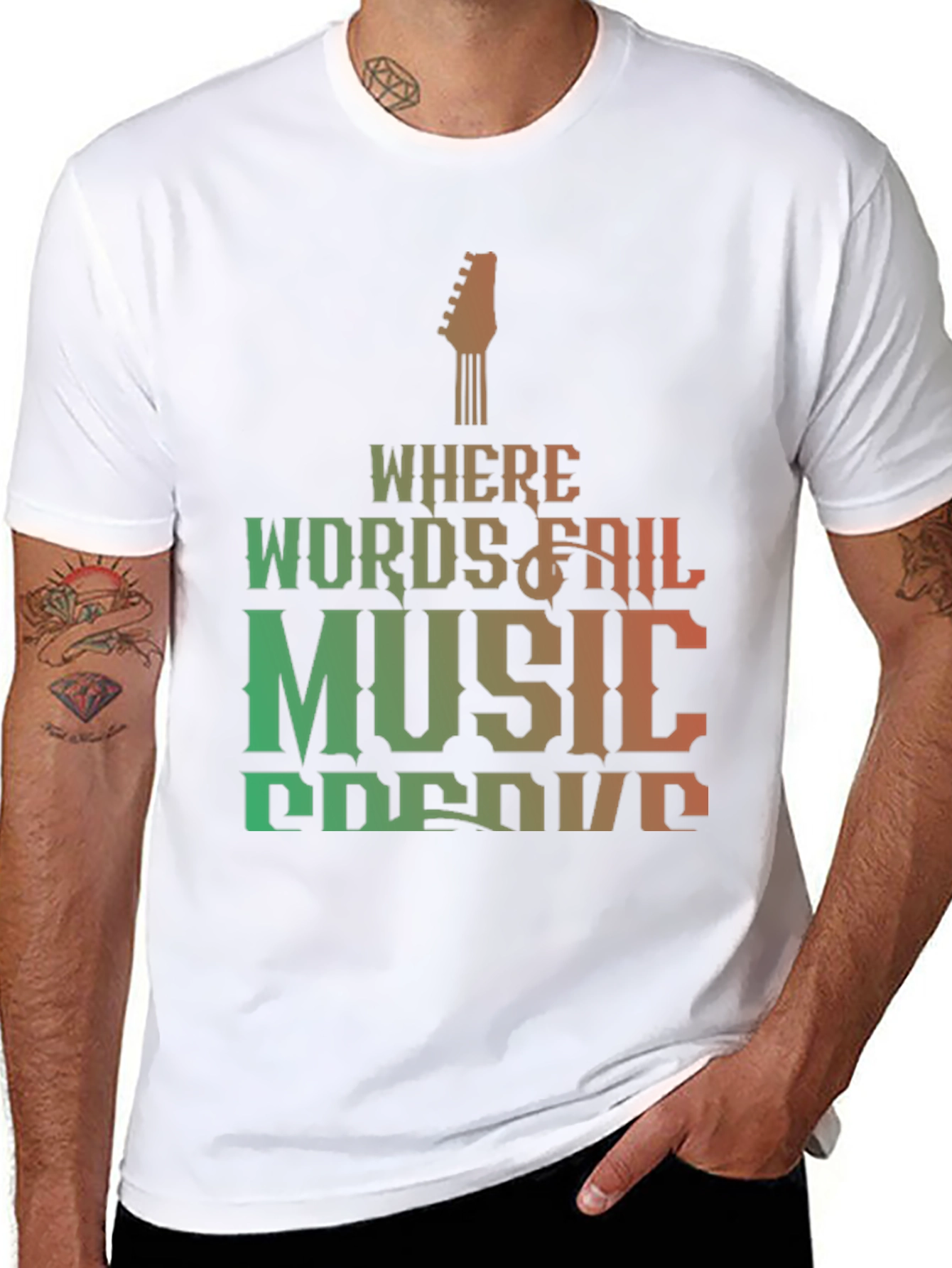 Music Speaks T-Shirt - Where Words Fail Design
