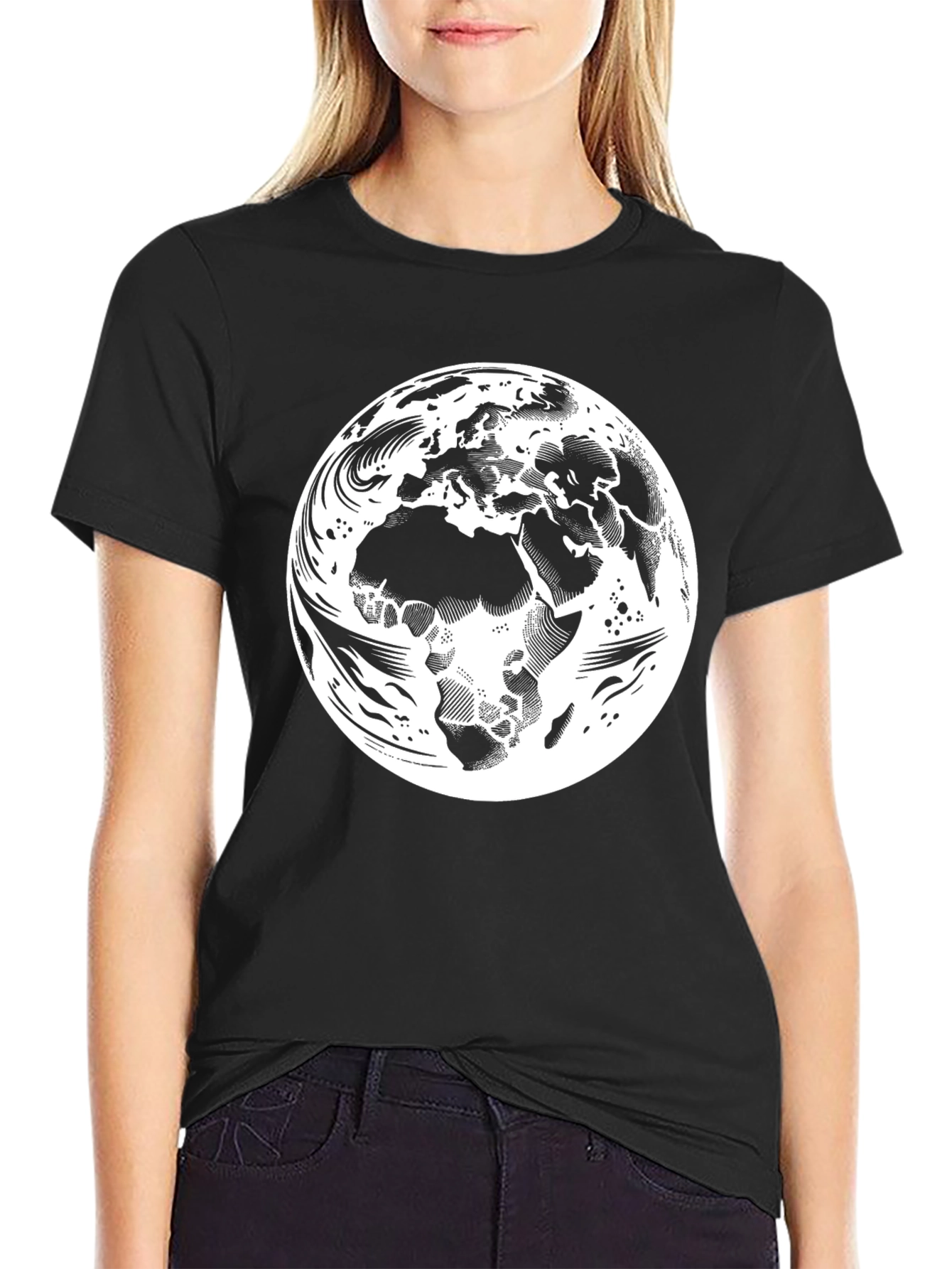 Earth Graphic Black T-Shirt