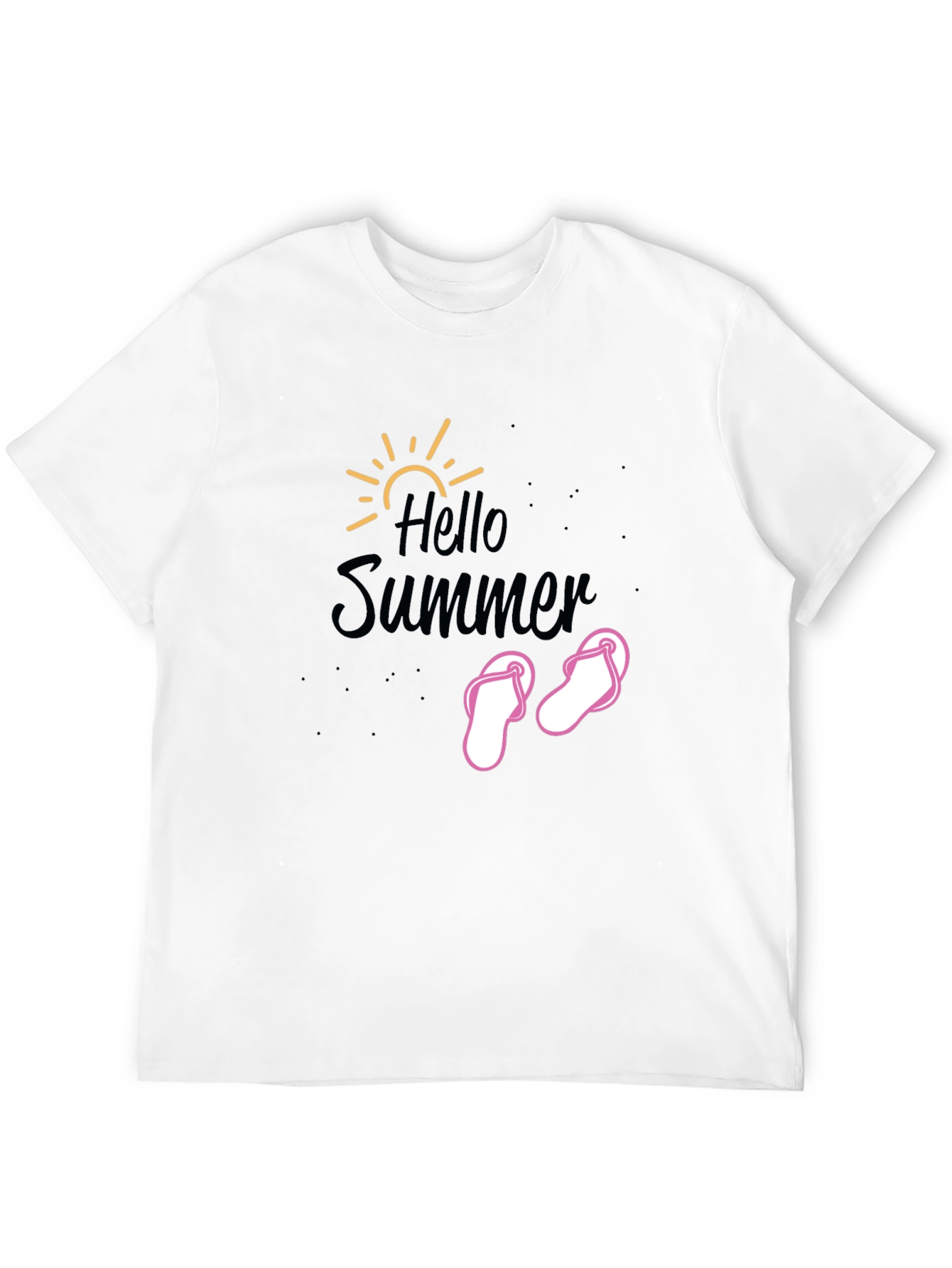 Hello Summer T-Shirt - Black Cotton Tee