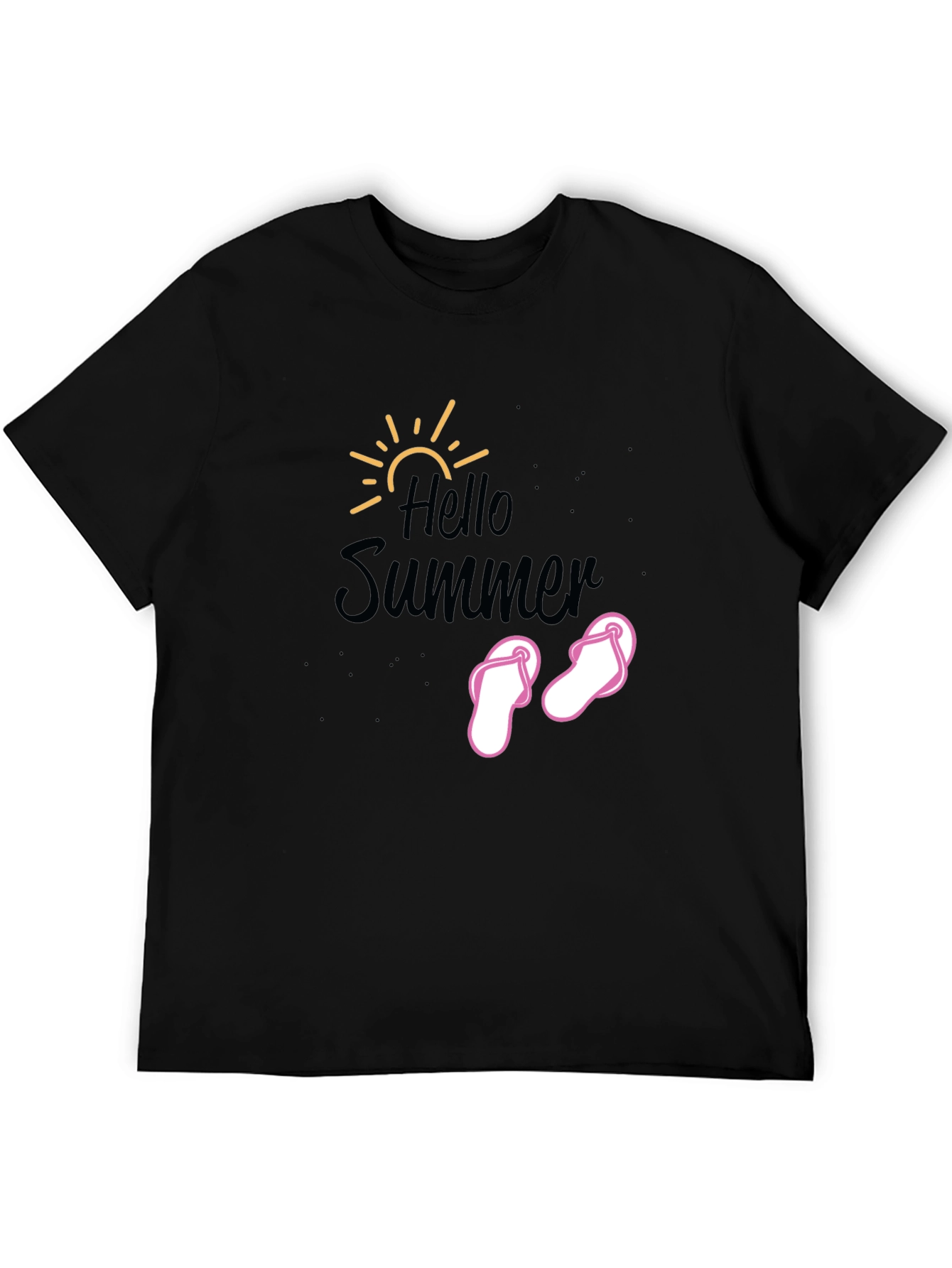 Hello Summer T-Shirt - Black Cotton Tee
