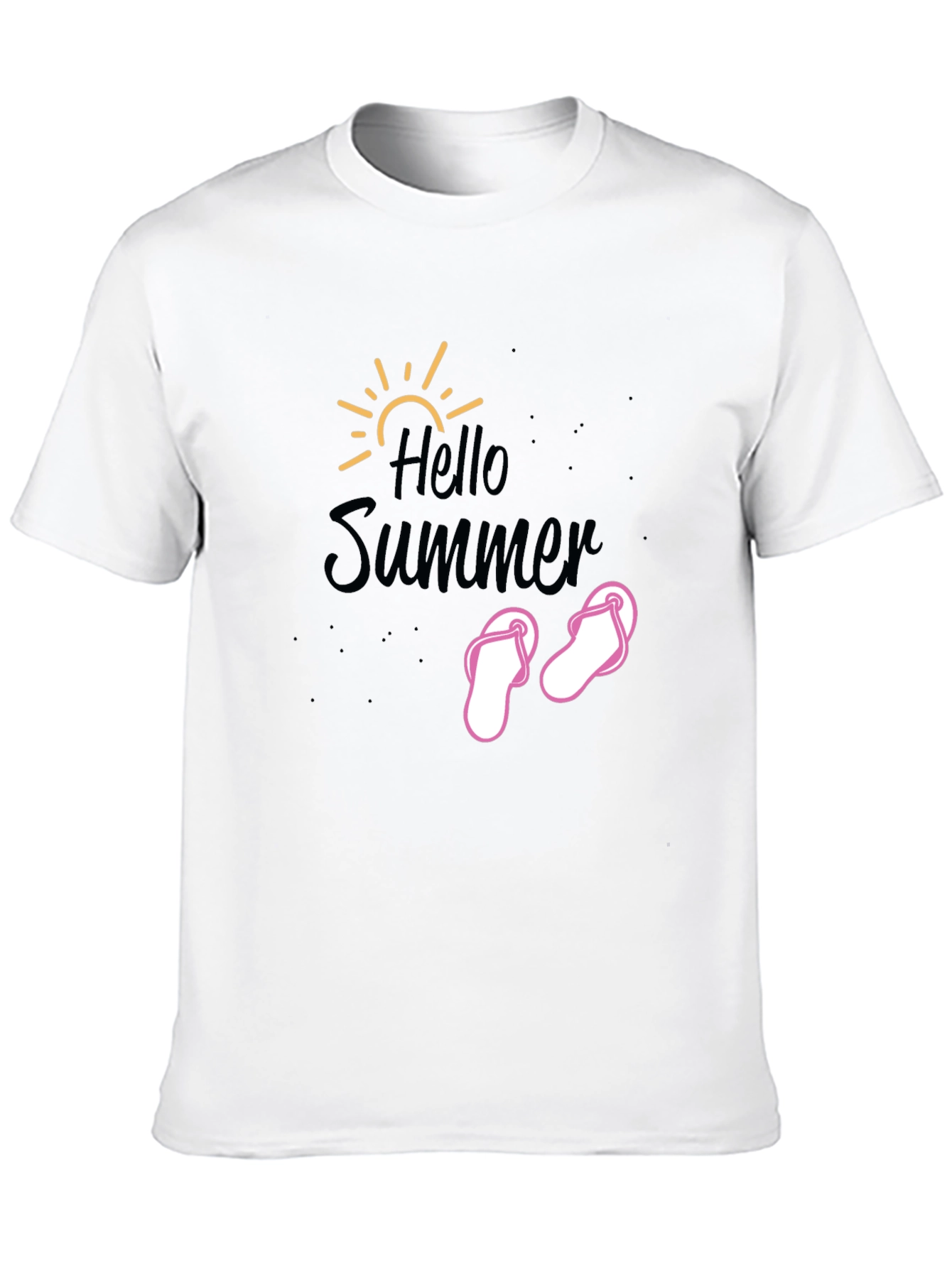 Hello Summer T-Shirt - Black Cotton Tee