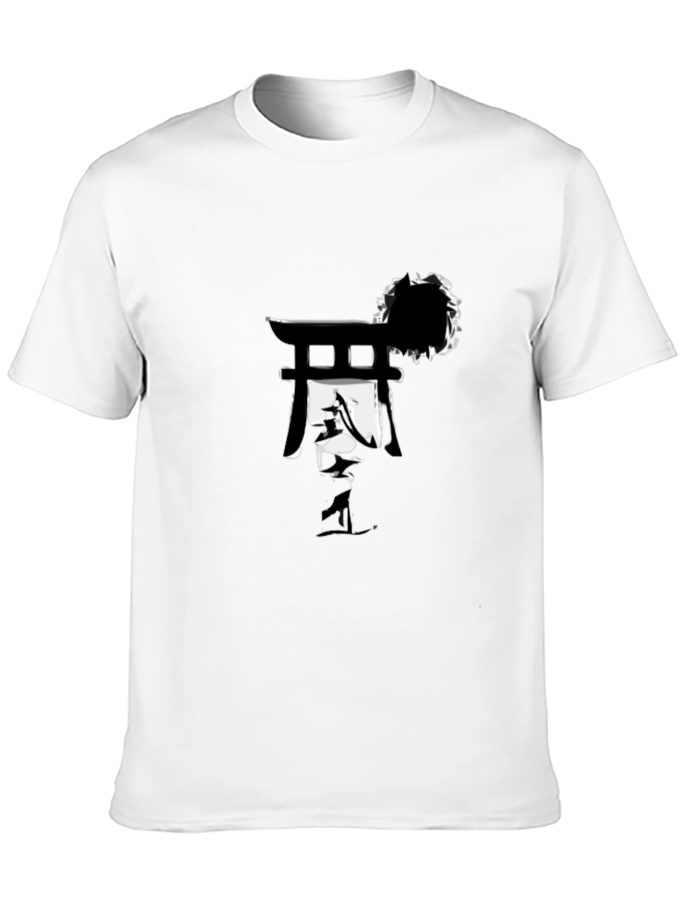 Modern Graphic Tee - Japanese Gate & Sun Design