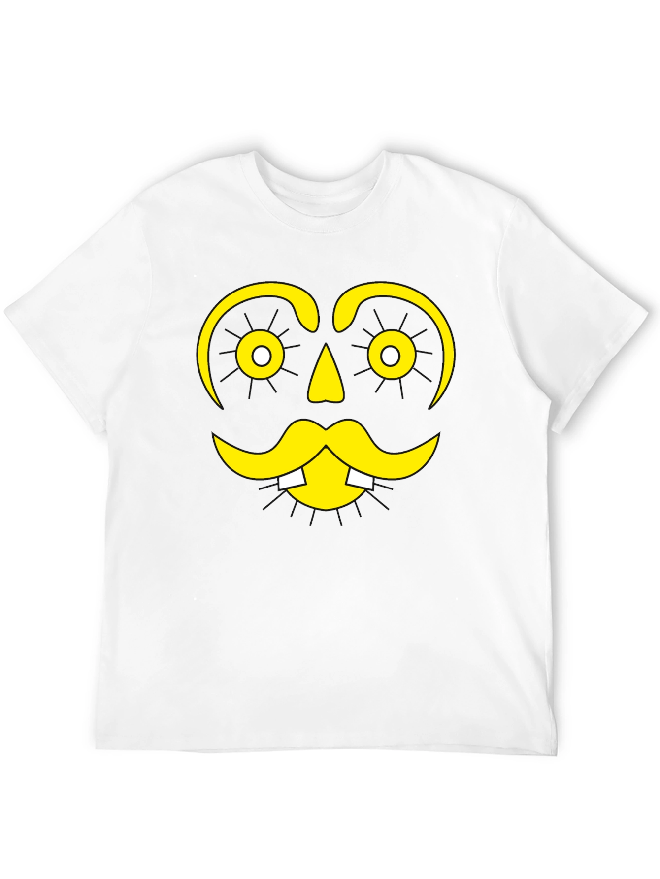 Funny Face Graphic Tee - Black Cotton T-Shirt