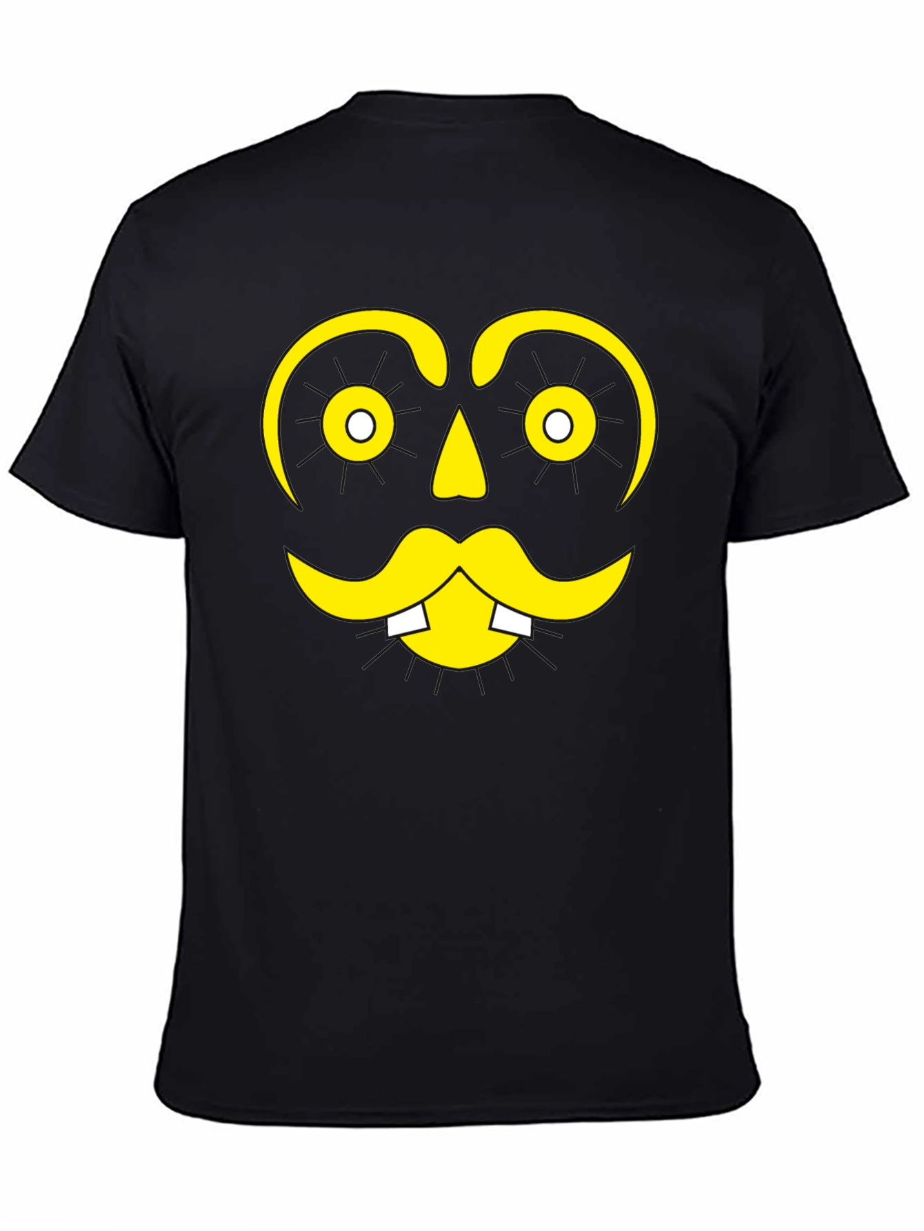 Funny Face Graphic Tee - Black Cotton T-Shirt