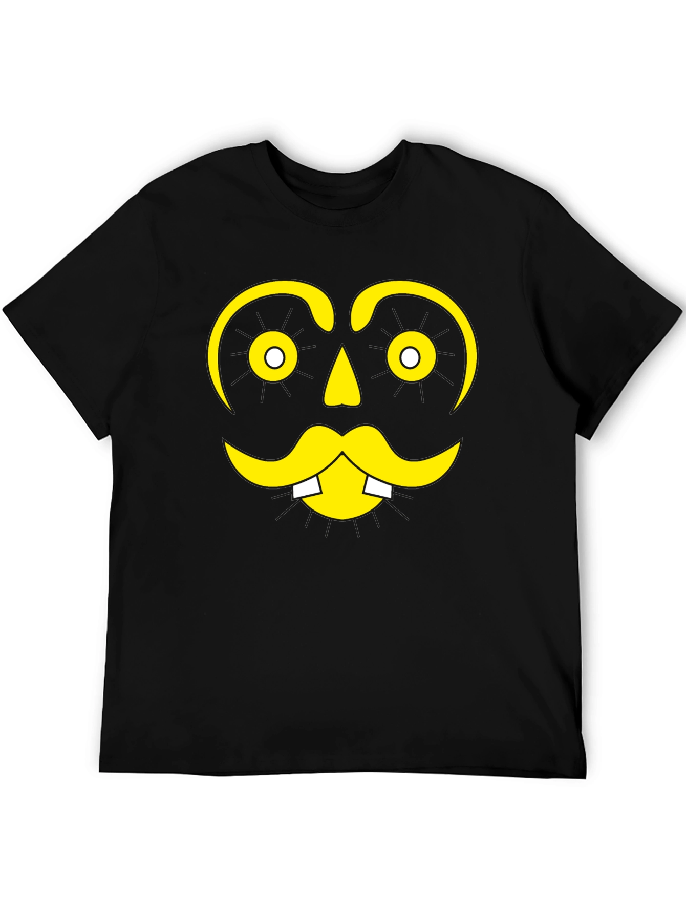 Funny Face Graphic Tee - Black Cotton T-Shirt