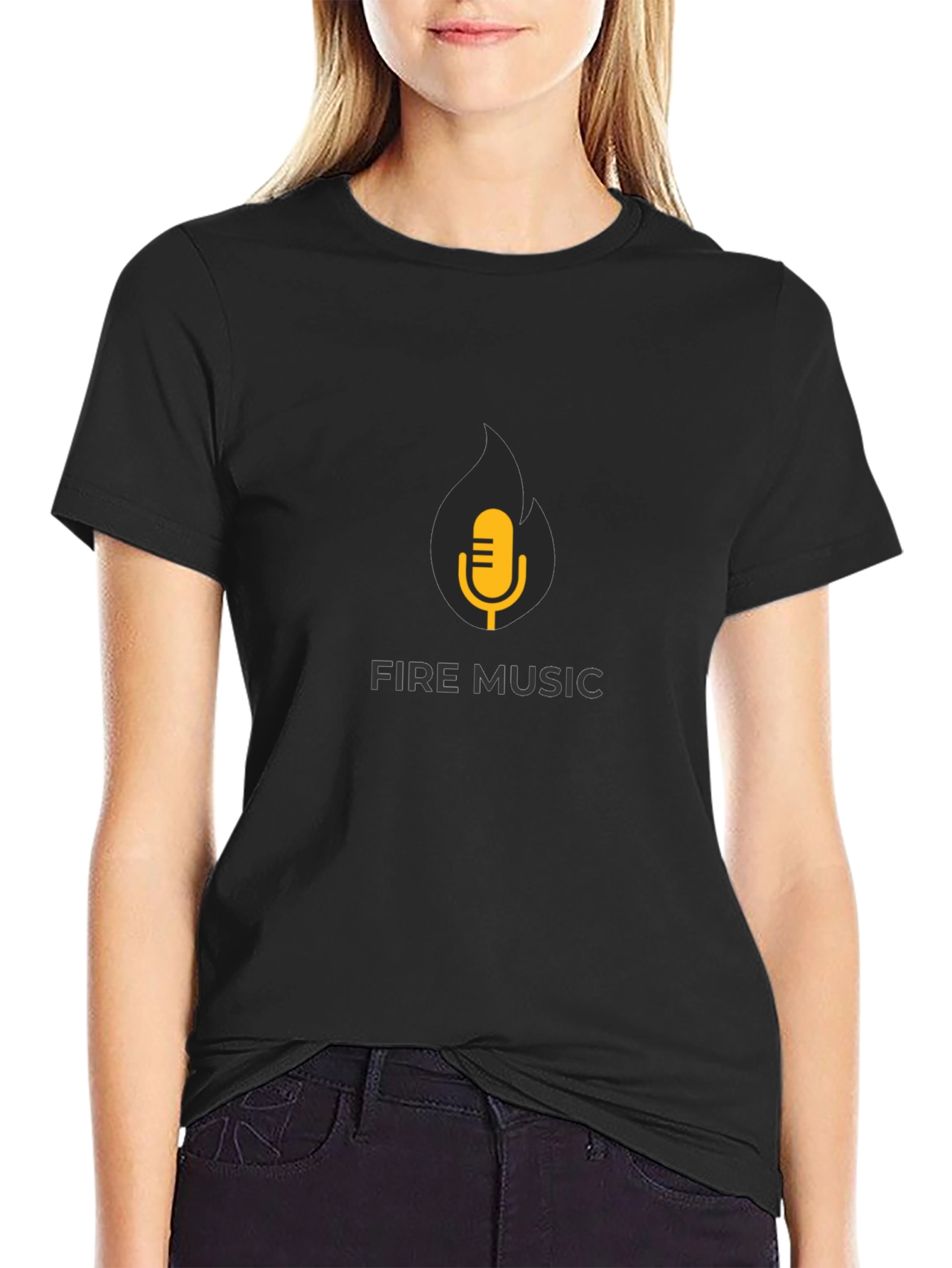 Fire Music T-Shirt - Black Graphic Tee