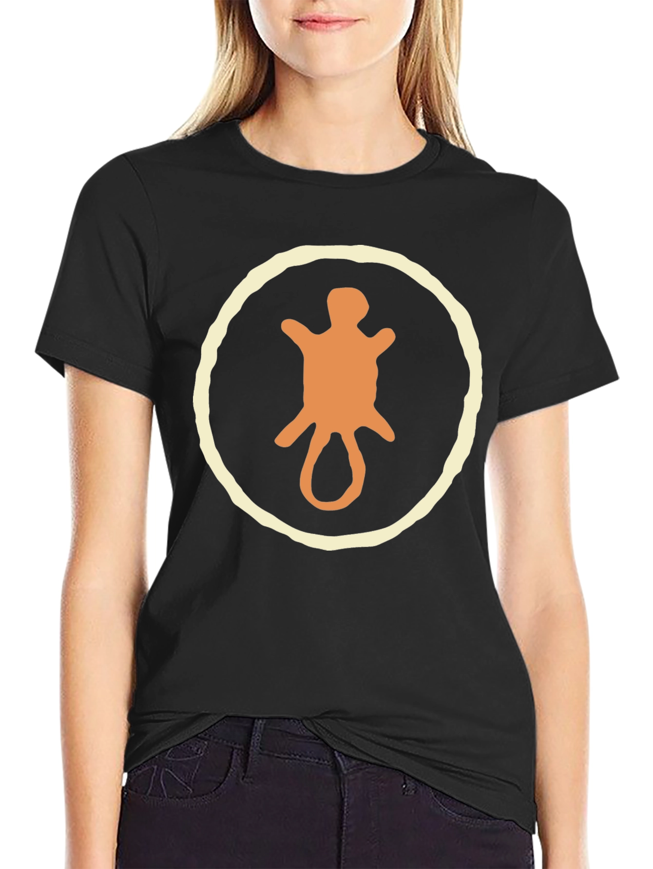 Abstract Symbol Graphic Tee - Black Cotton