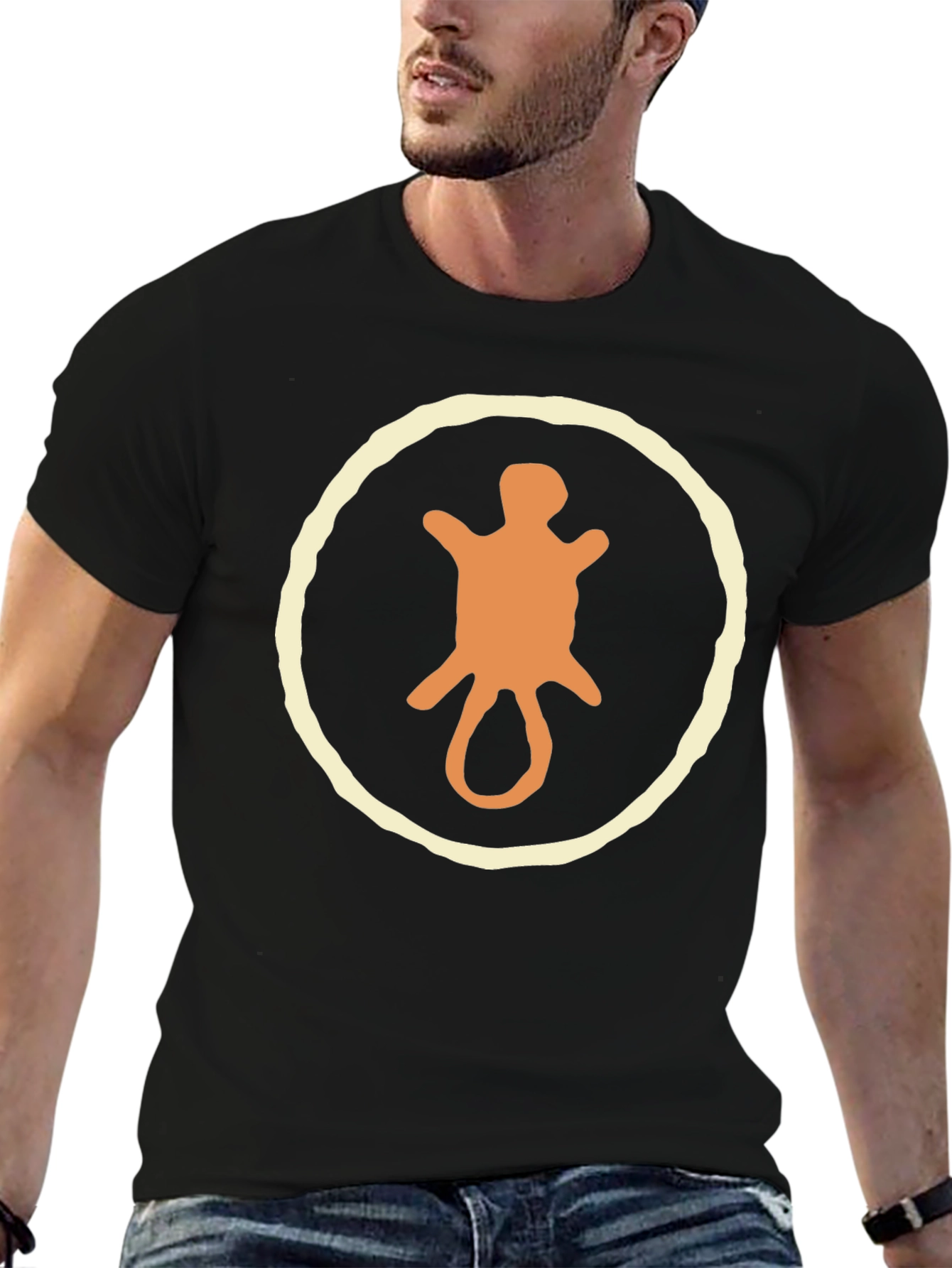 Abstract Symbol Graphic Tee - Black Cotton