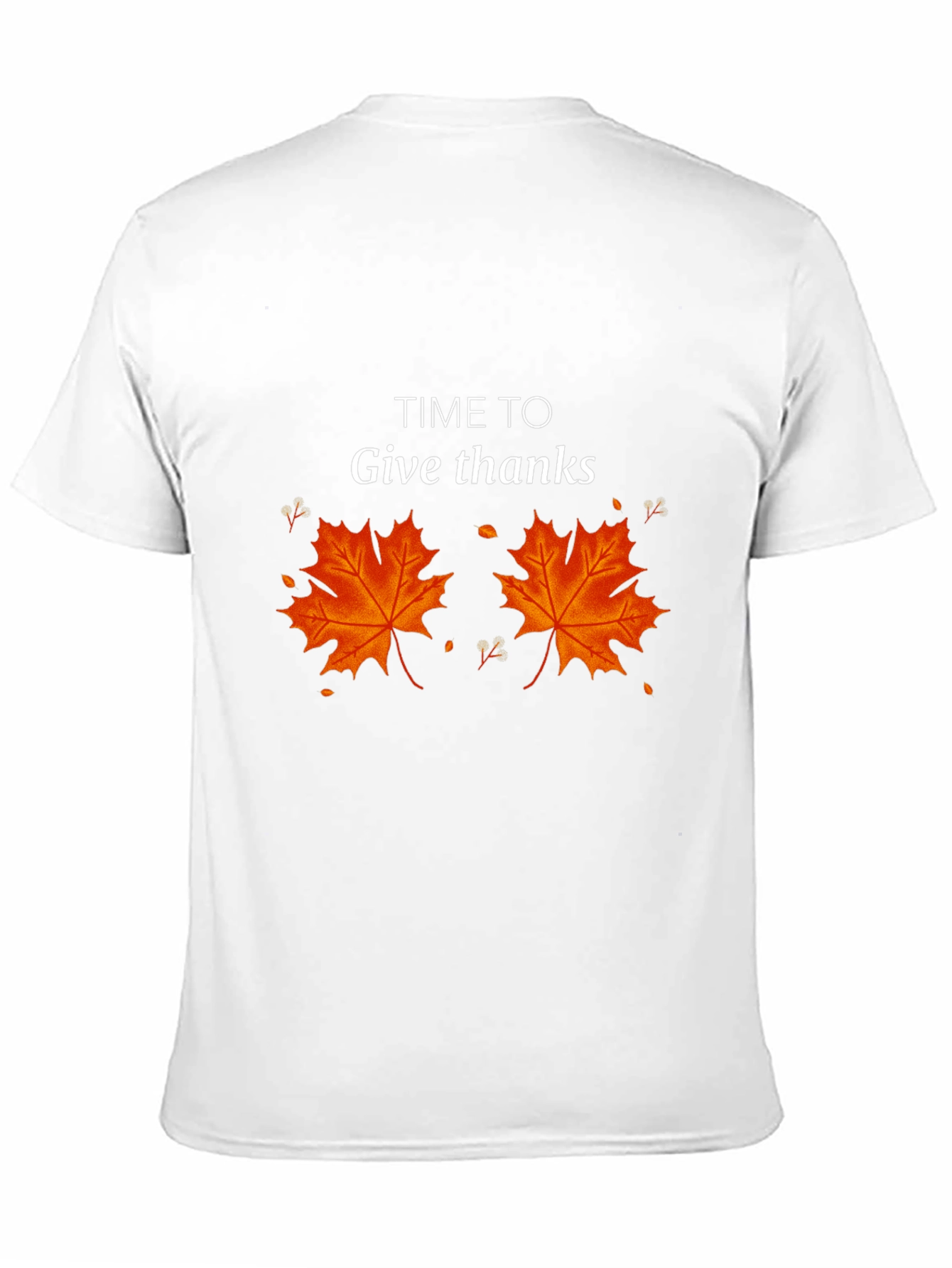 Time To Give Thanks Thanksgiving Maple Leaf Tee